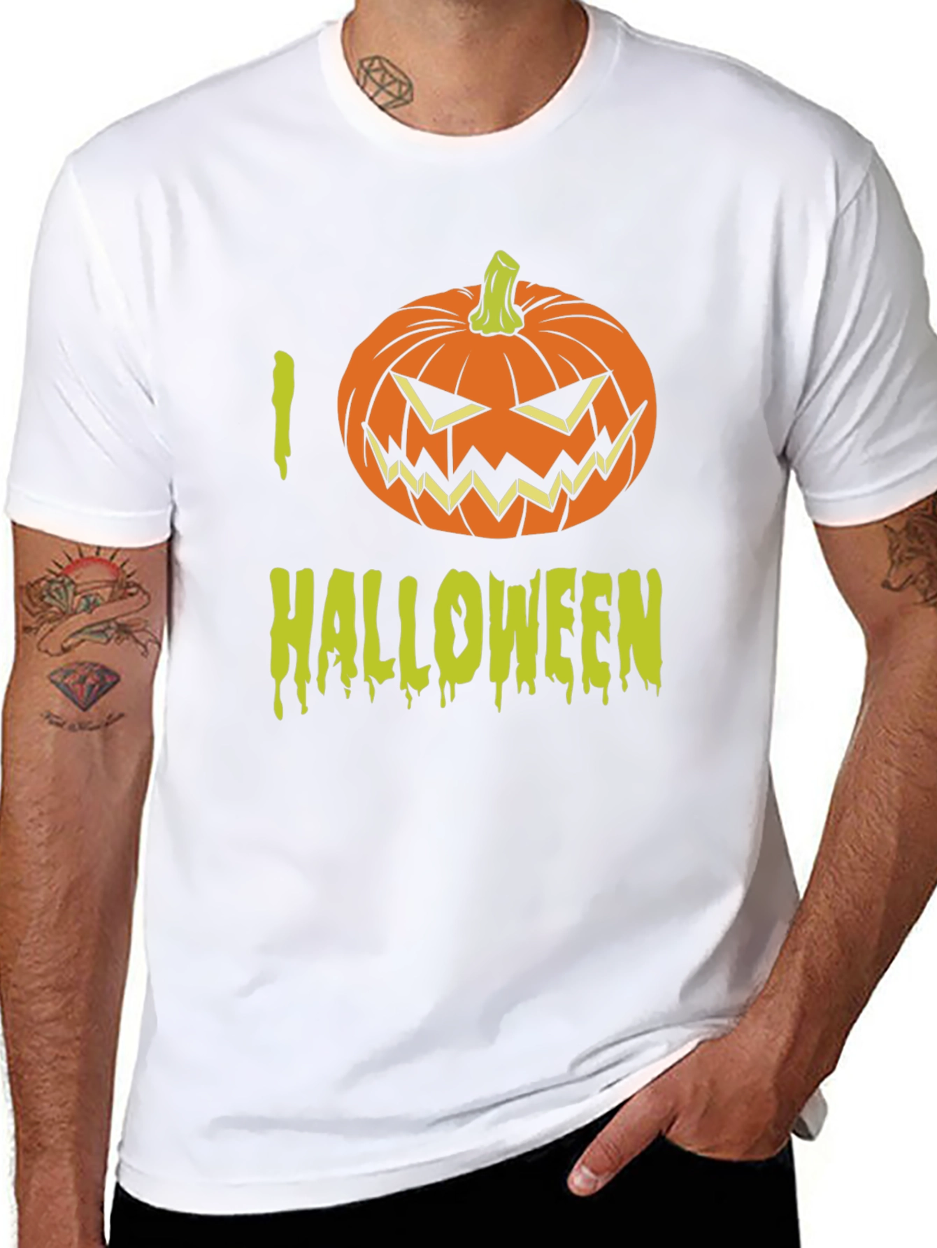 I Love Halloween T-Shirt with Pumpkin Graphic