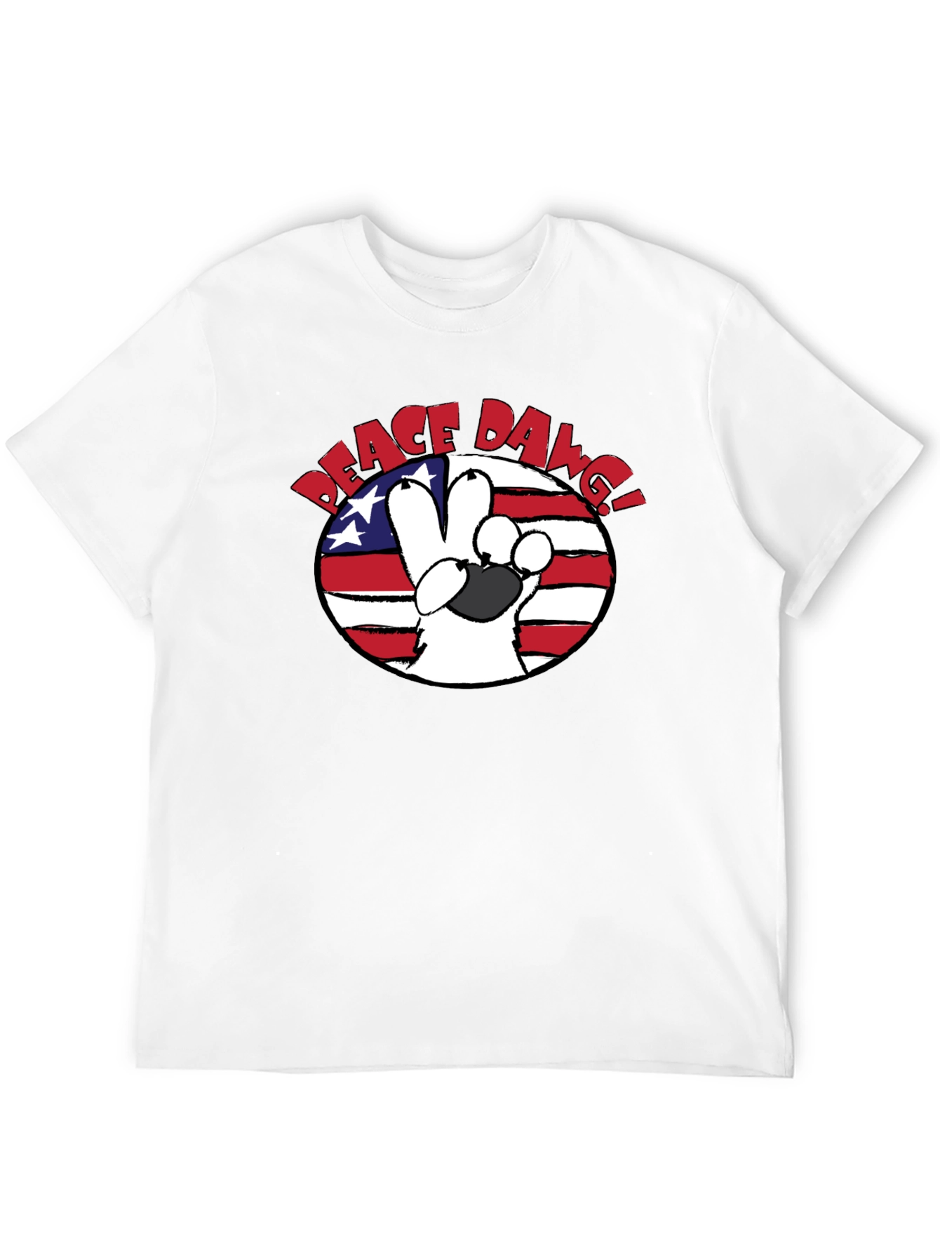 Peace Dawg T-Shirt - Patriotic Dog Lover Tee