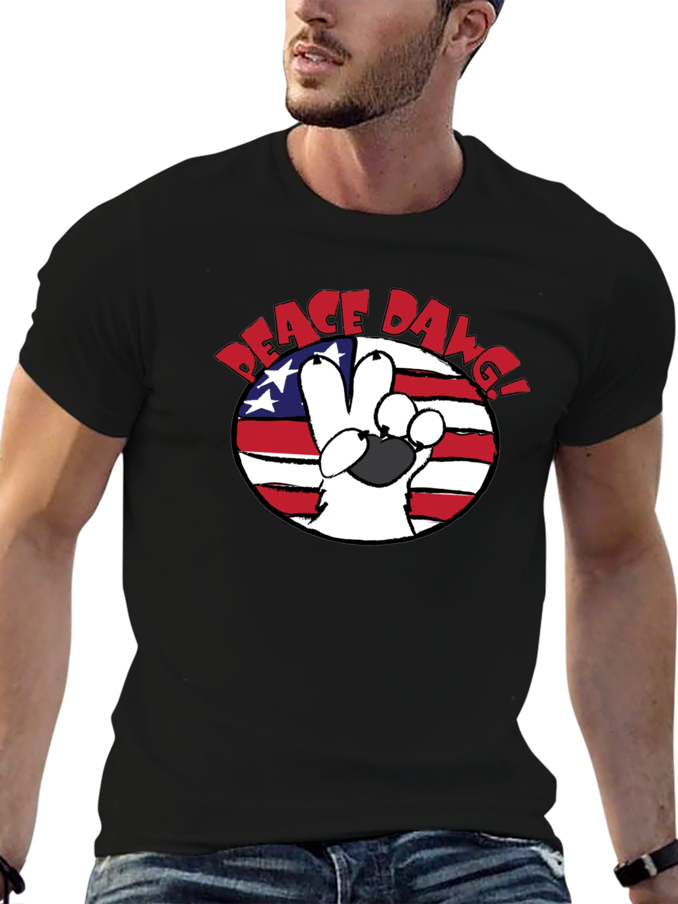 Peace Dawg T-Shirt - Patriotic Dog Lover Tee
