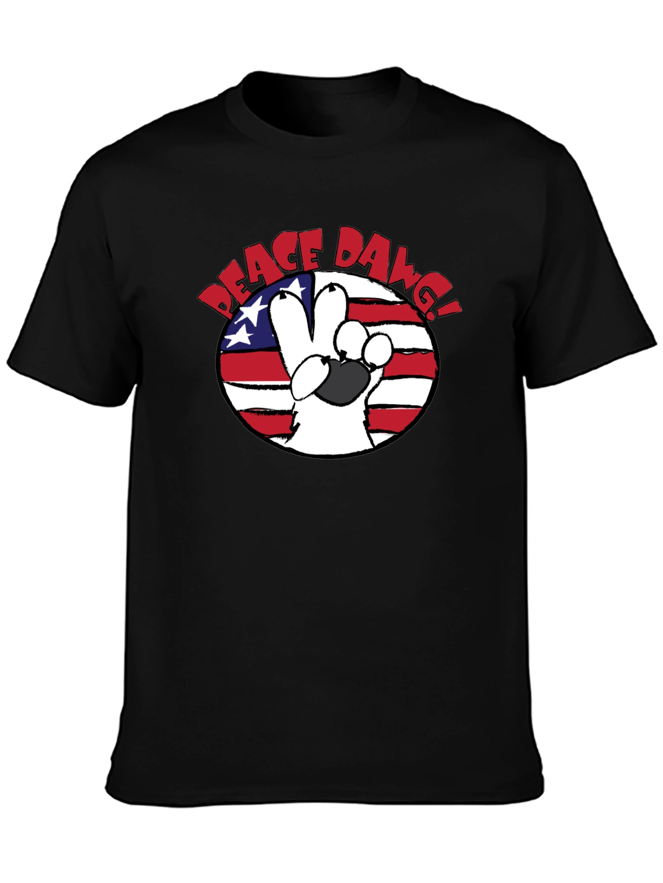 Peace Dawg T-Shirt - Patriotic Dog Lover Tee