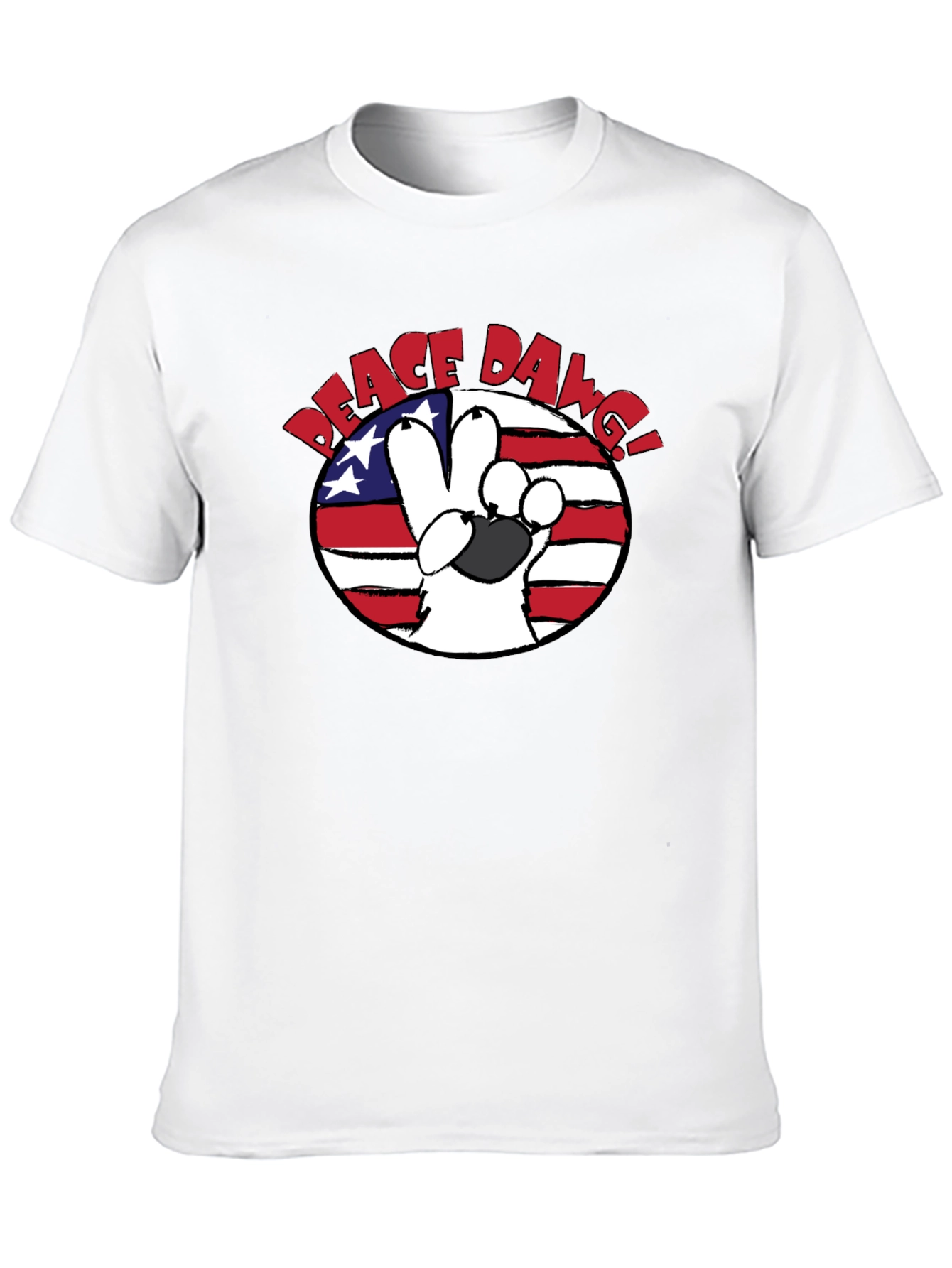 Peace Dawg T-Shirt - Patriotic Dog Lover Tee