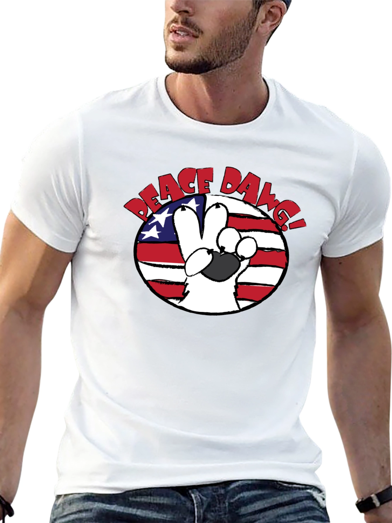 Peace Dawg T-Shirt - Patriotic Dog Lover Tee