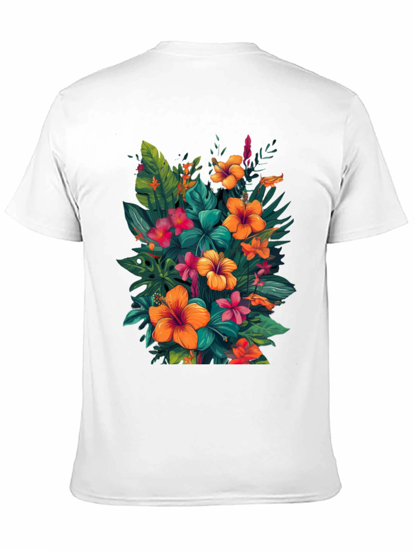 Floral Hawaiian Print Black T-Shirt