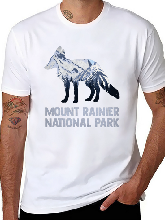 Mount Rainier National Park Fox Graphic T-Shirt