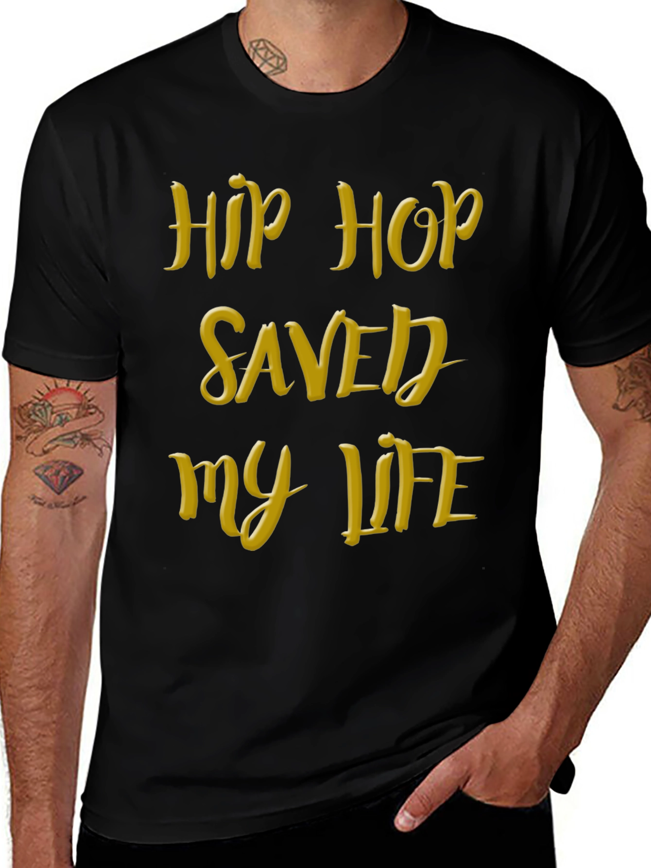 Hip Hop Saved My Life Black T-Shirt