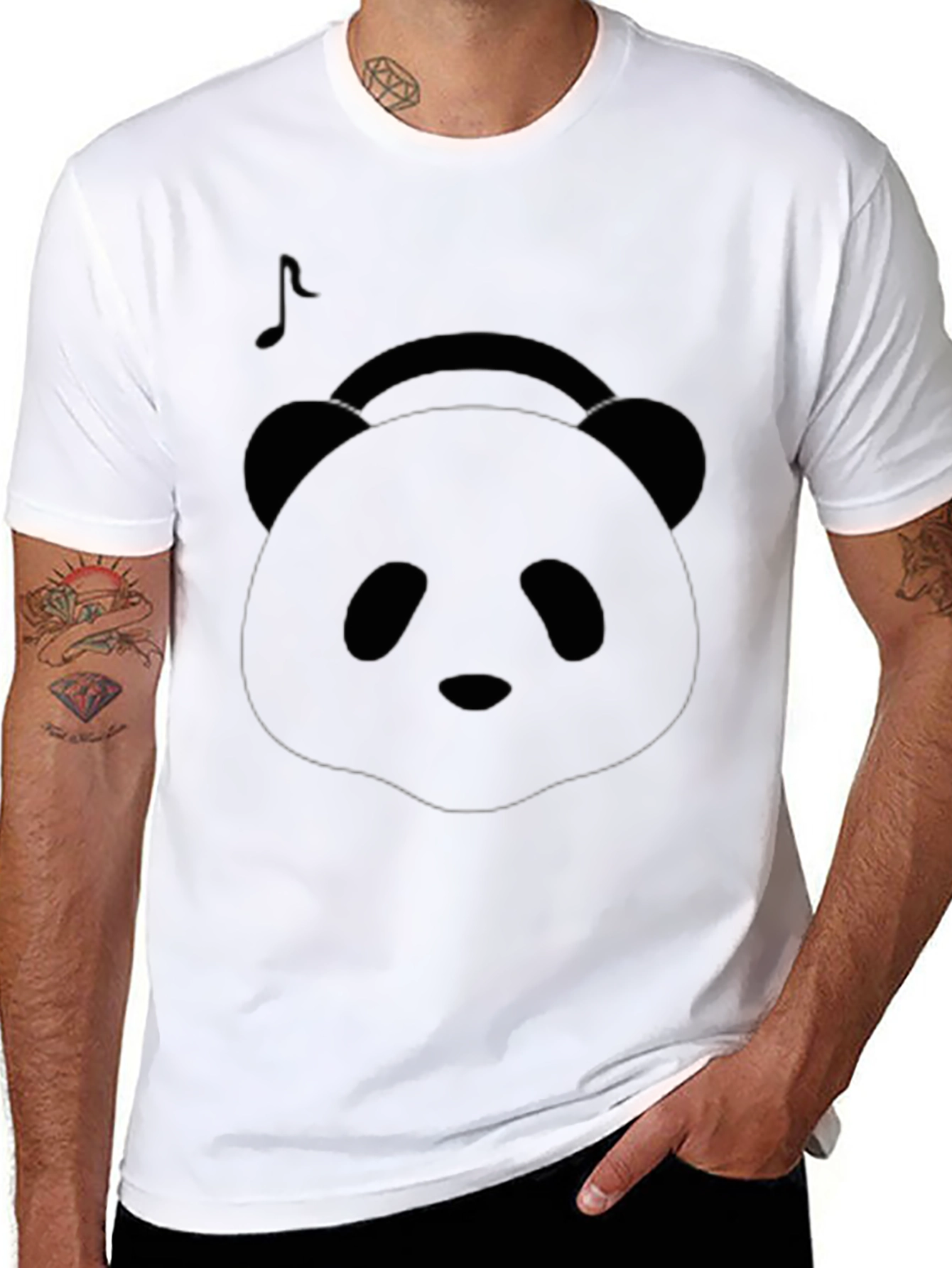 Panda DJ Black T-Shirt
