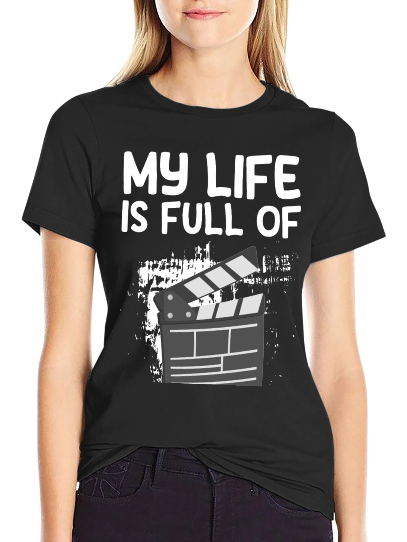 My Life is Full of Action Black Graphic Tee
