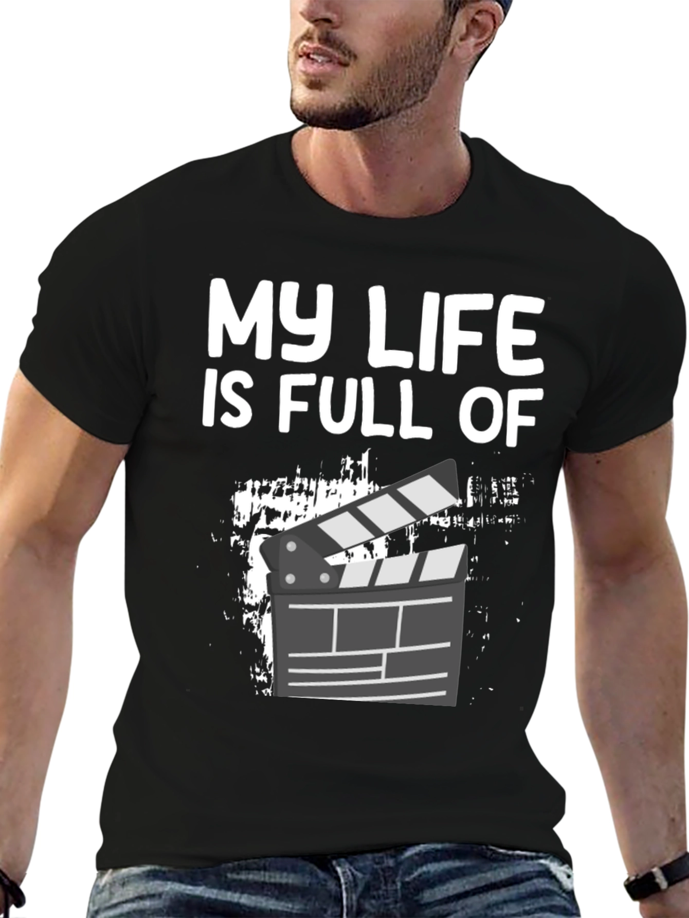 My Life is Full of Action Black Graphic Tee