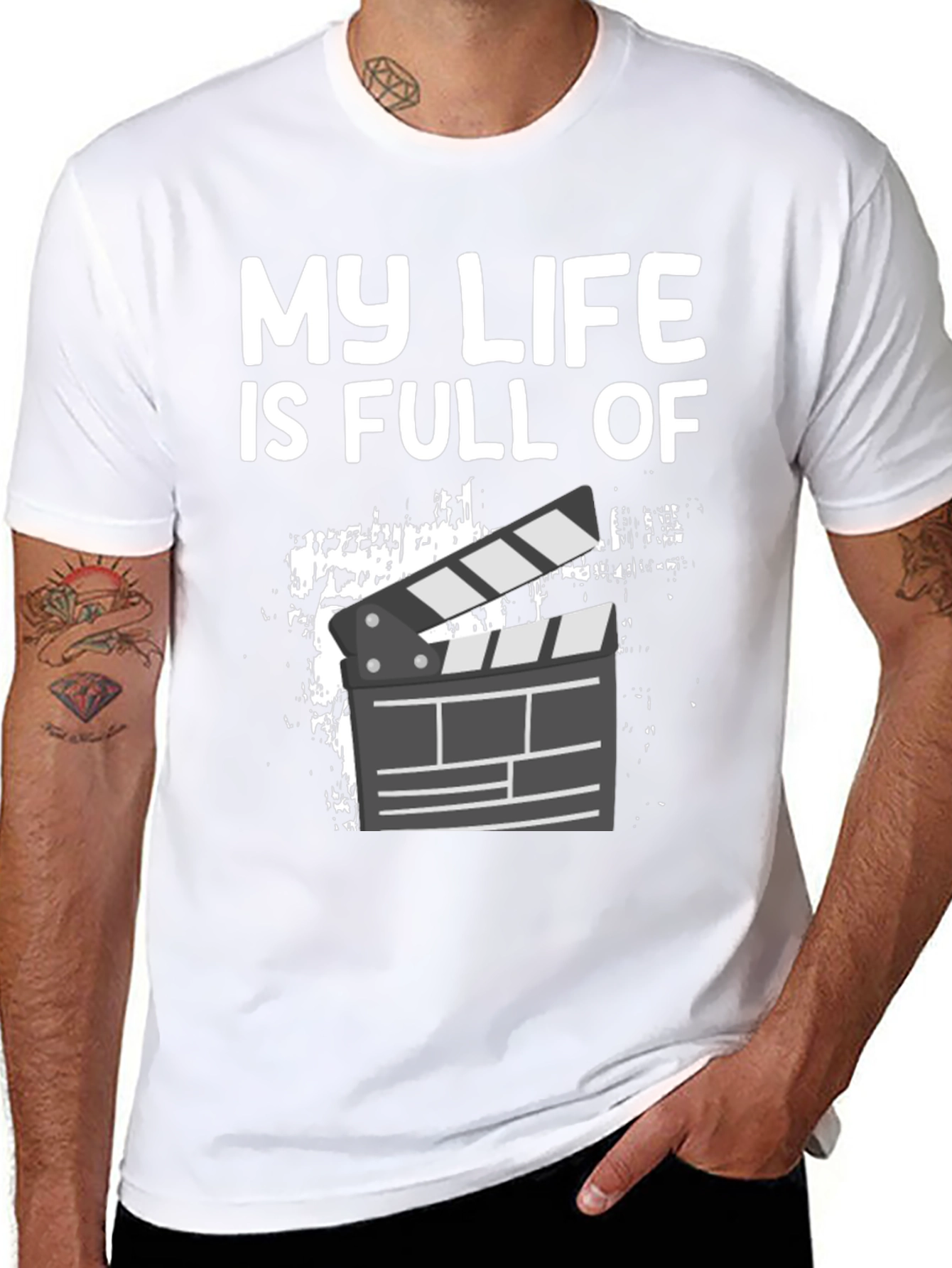 My Life is Full of Action Black Graphic Tee
