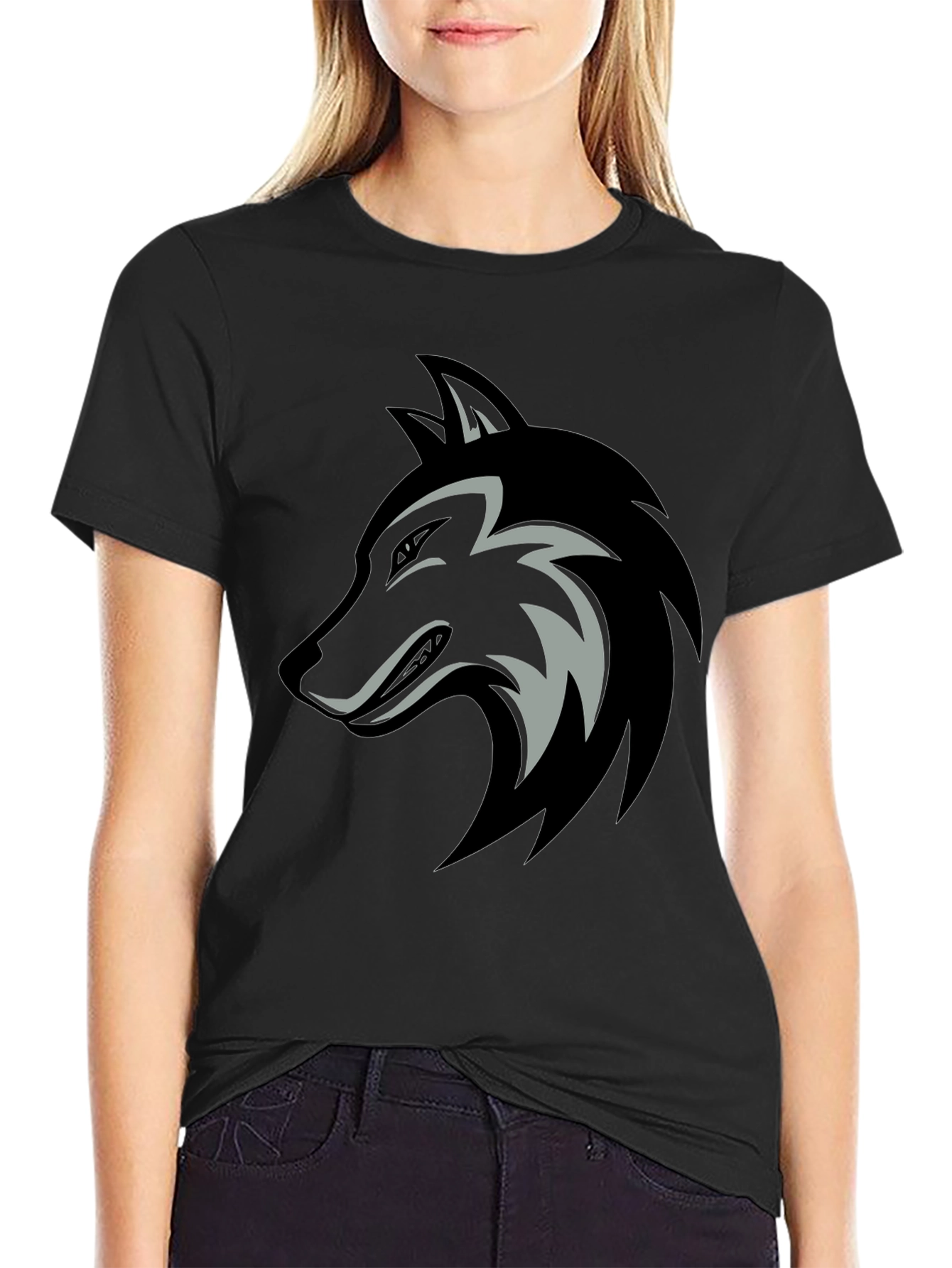 Wolf Graphic Black Tee - Fierce Style