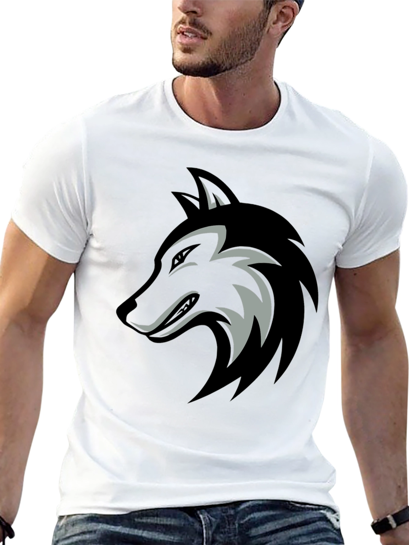 Wolf Graphic Black Tee - Fierce Style
