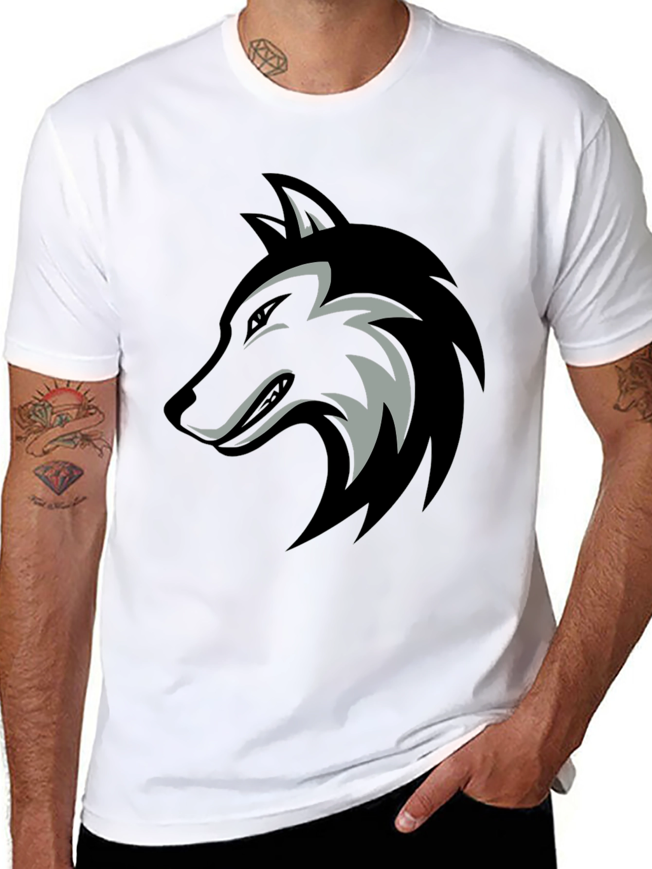 Wolf Graphic Black Tee - Fierce Style