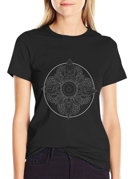Black Mandala Graphic Tee - Stylish Comfort