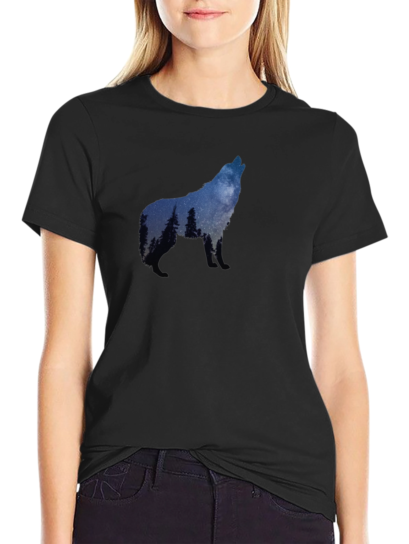 Wolf Howling Silhouette T-Shirt - Nature Graphic Tee