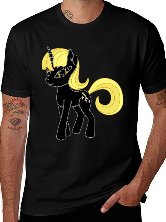 Unicorn Graphic Tee - Black Cotton Blend Unique Design