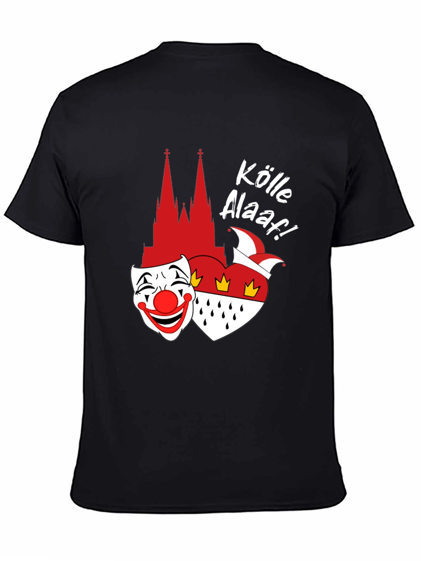 Köln Carnival T-Shirt - Clown Mask Cologne Cathedral