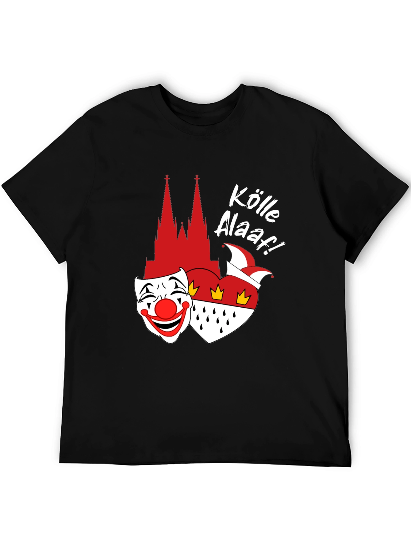 Köln Carnival T-Shirt - Clown Mask Cologne Cathedral