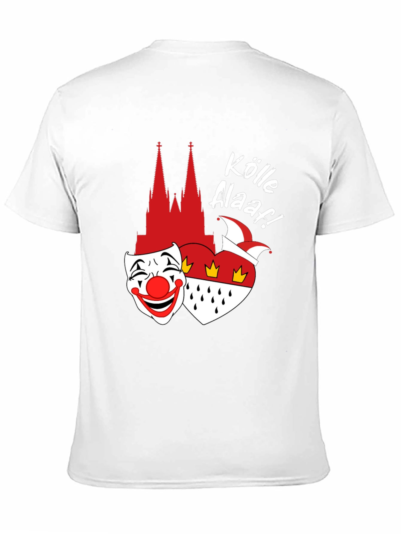Köln Carnival T-Shirt - Clown Mask Cologne Cathedral