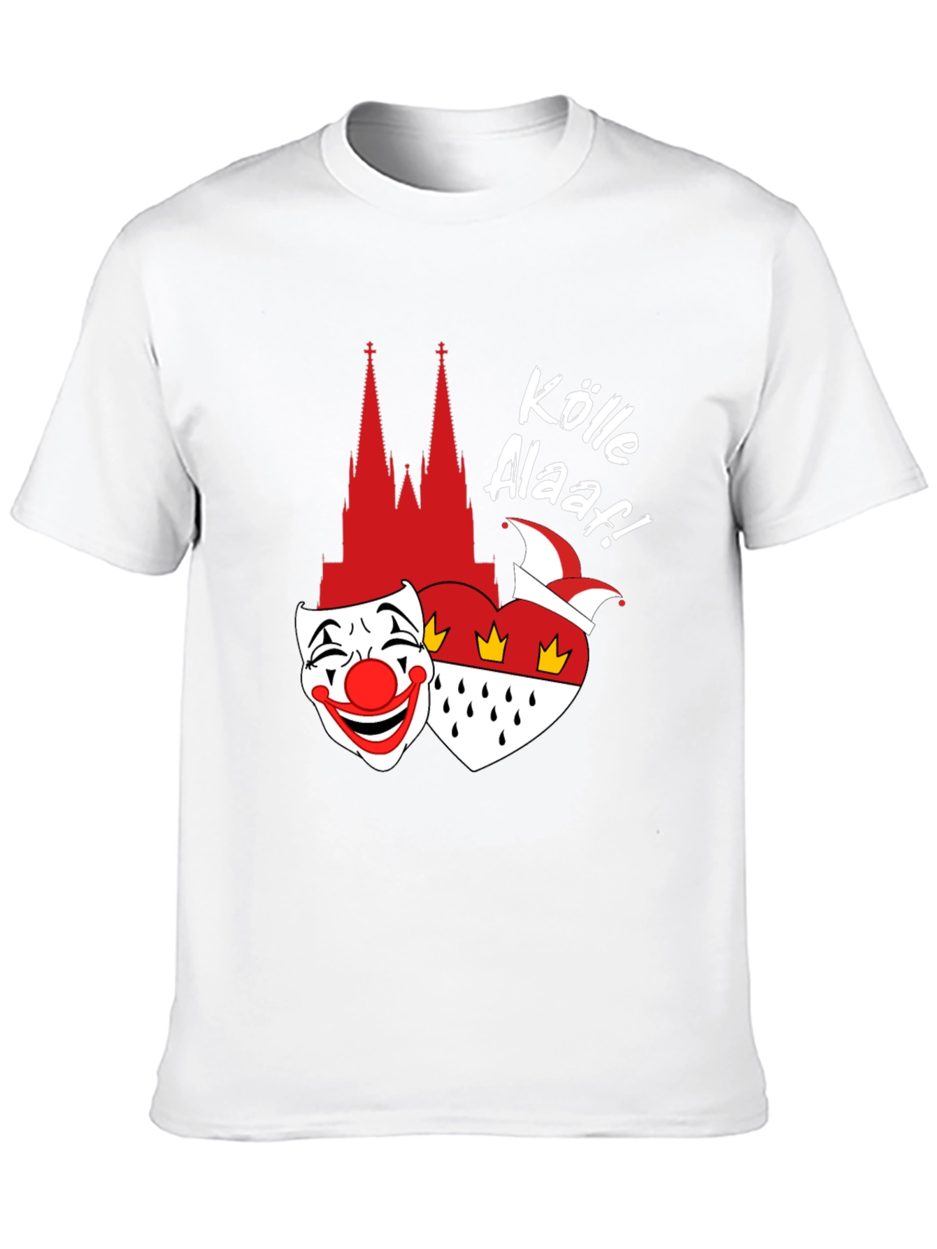 Köln Carnival T-Shirt - Clown Mask Cologne Cathedral