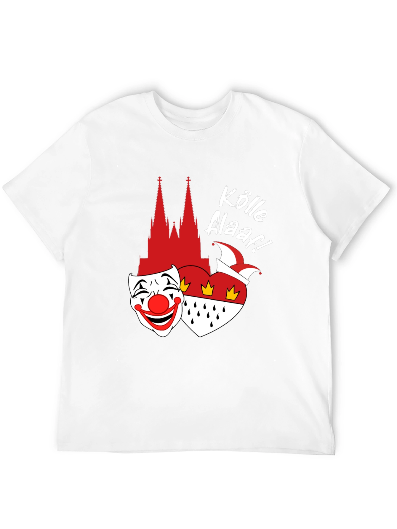 Köln Carnival T-Shirt - Clown Mask Cologne Cathedral