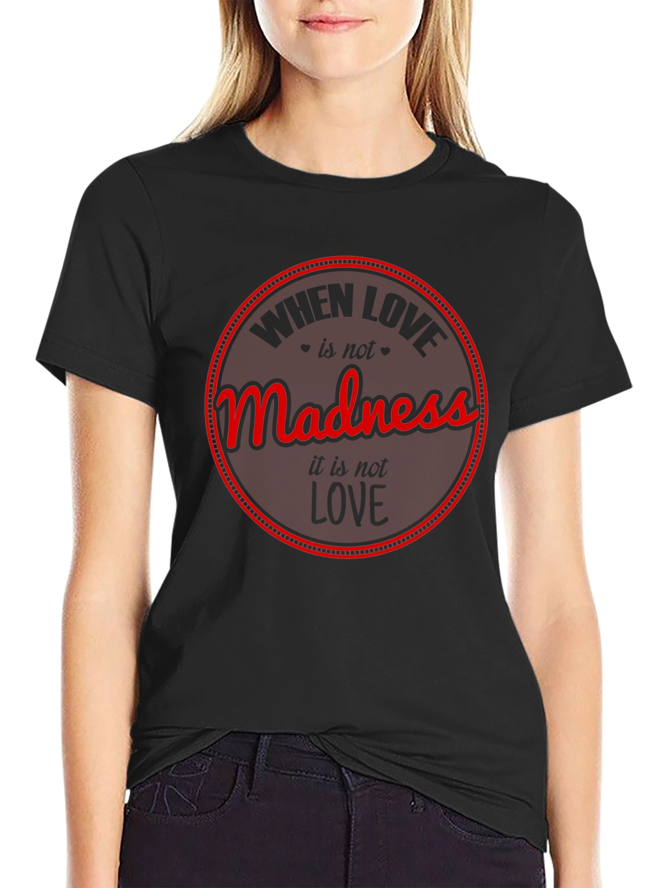 Madness is Just for Love Mens Black T-Shirt