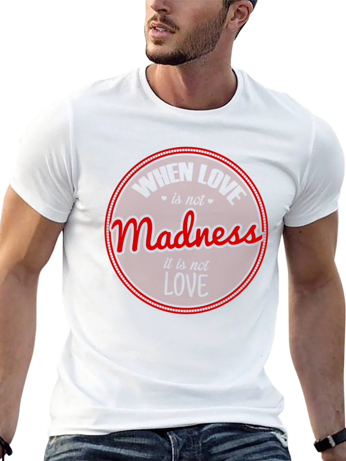 Madness is Just for Love Mens Black T-Shirt