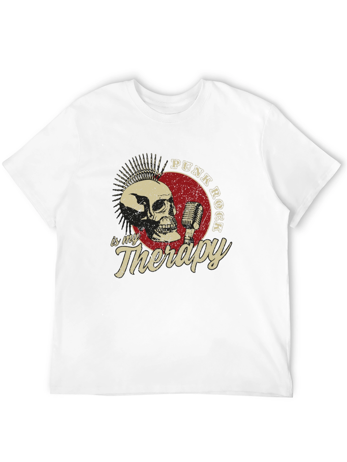 Punk Rock Therapy T-Shirt - Skull & Microphone Design