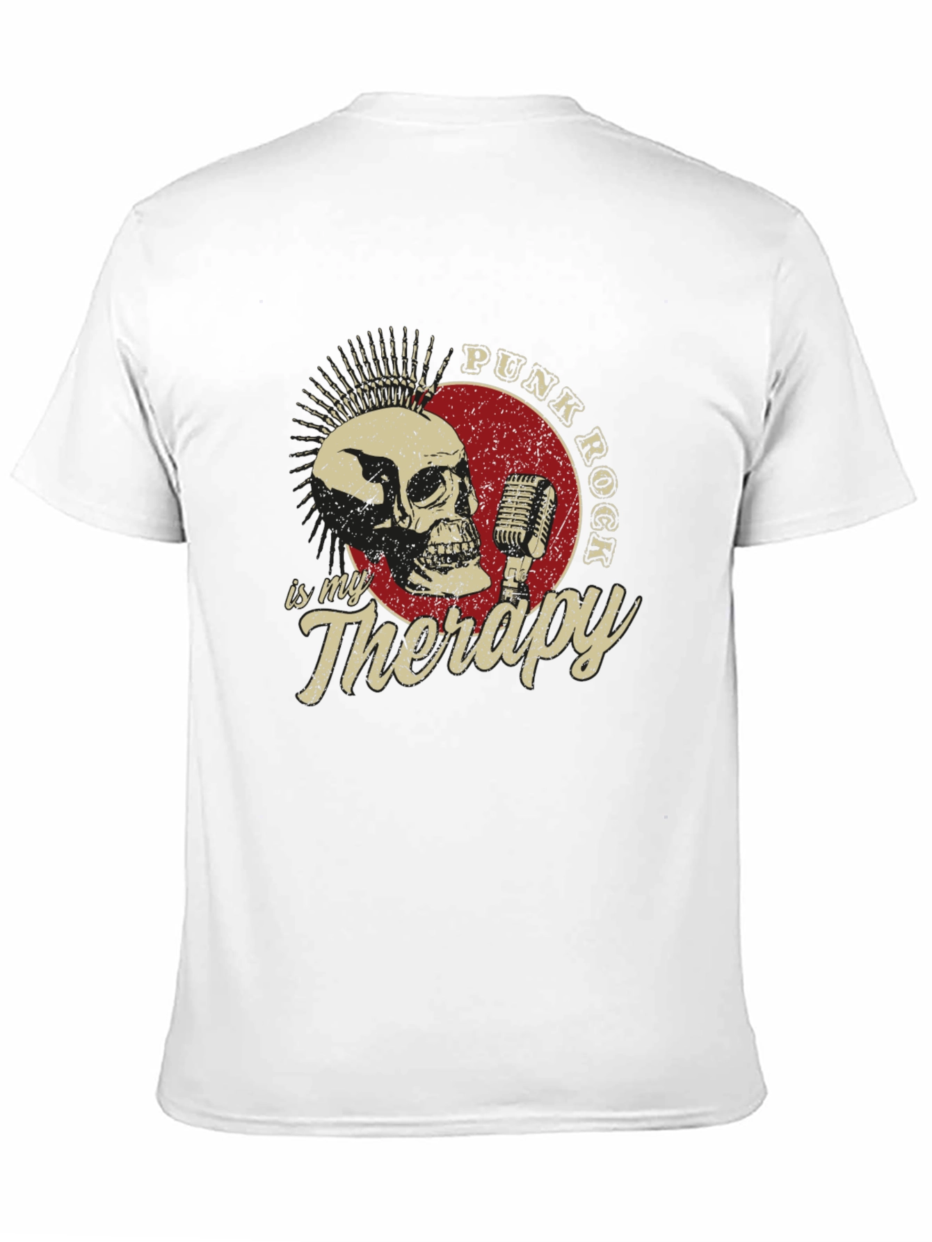 Punk Rock Therapy T-Shirt - Skull & Microphone Design