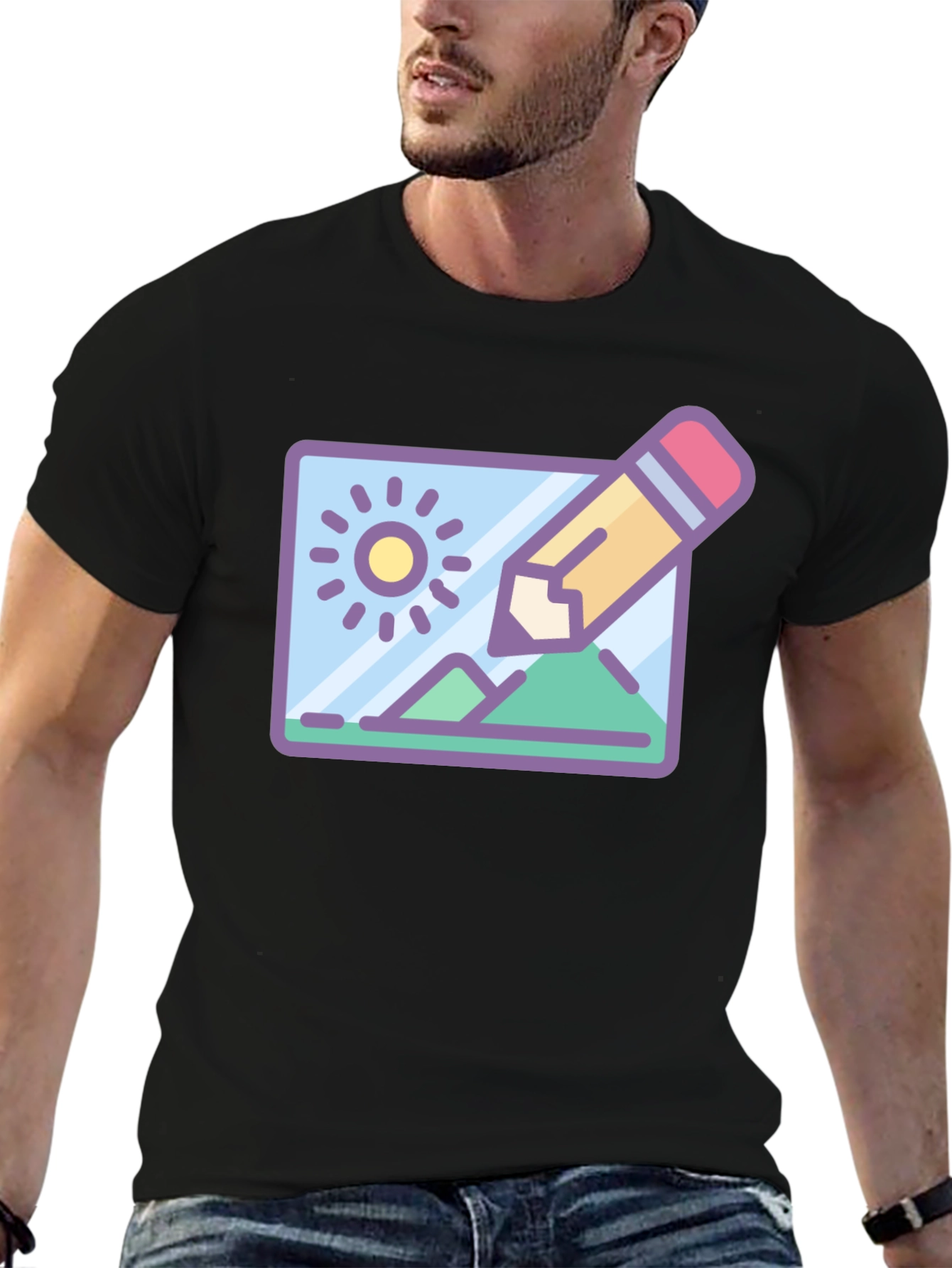 Design Landscape Tee - Artist Drawing T-Shirt