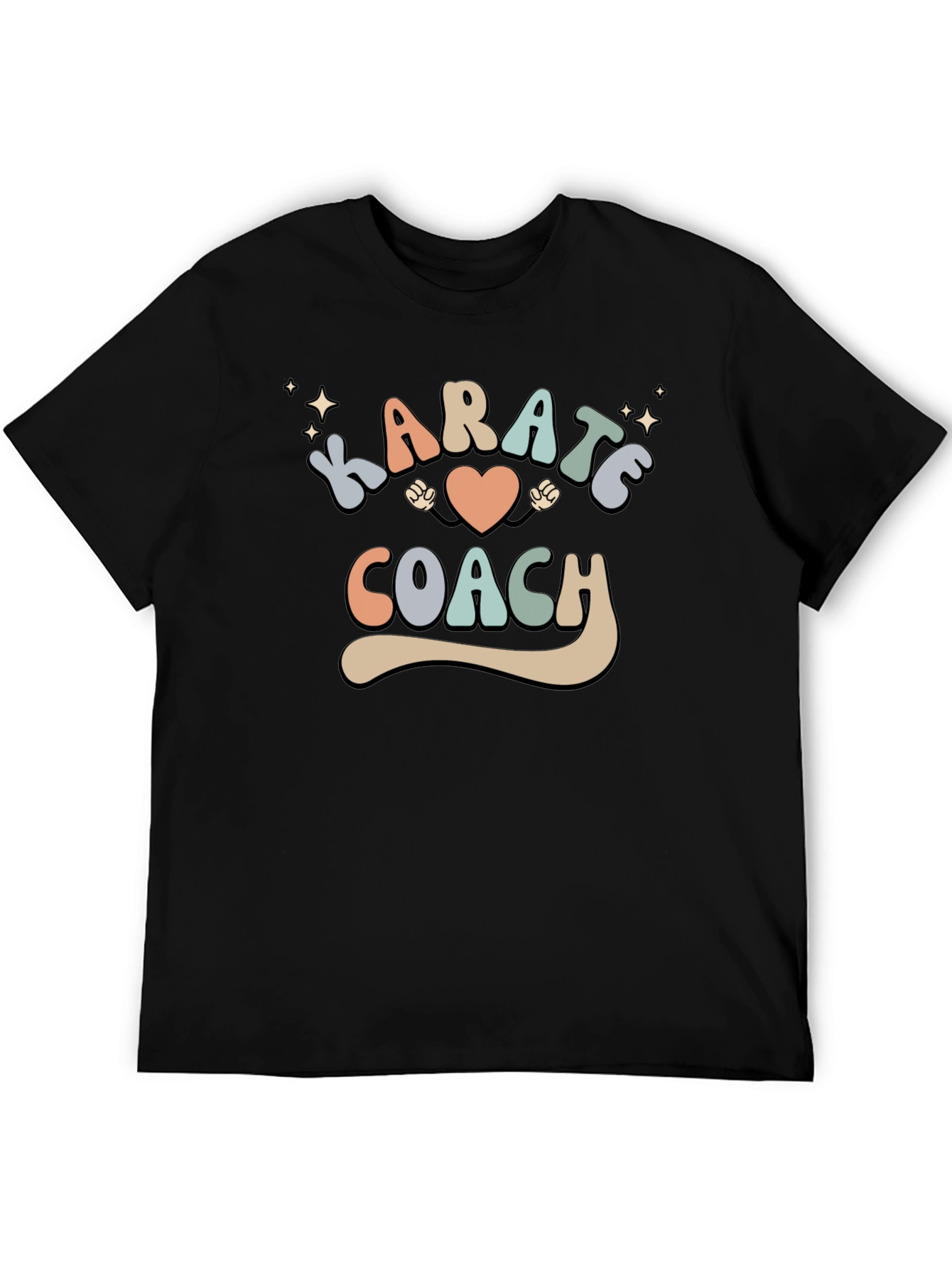 Karate Coach Black Graphic T-Shirt