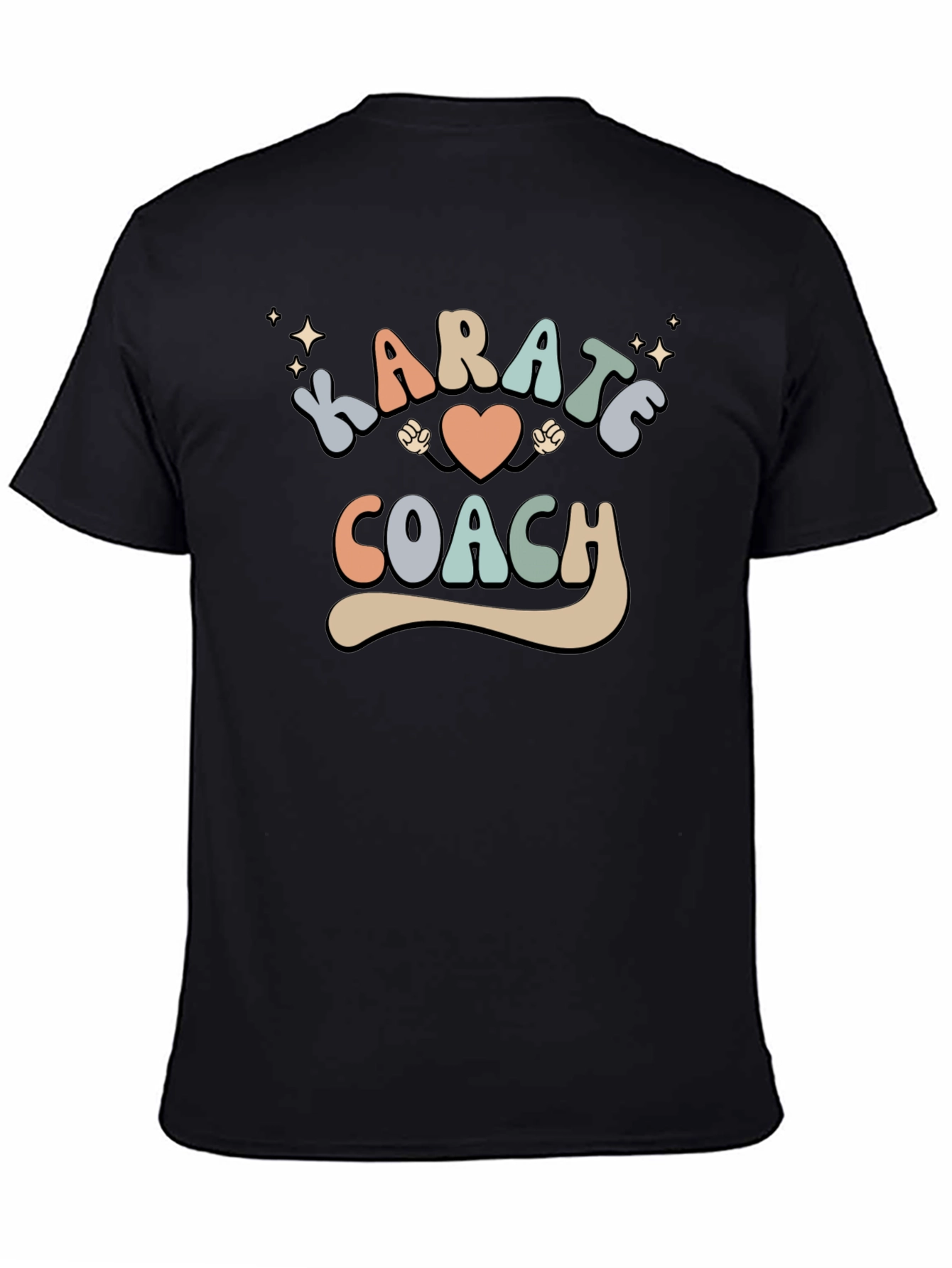 Karate Coach Black Graphic T-Shirt