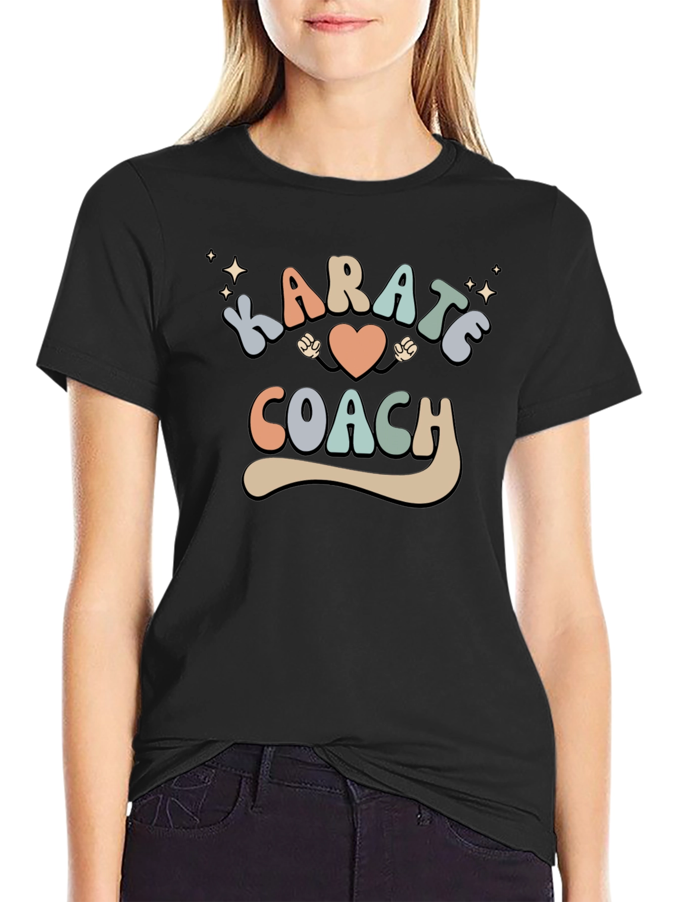 Karate Coach Black Graphic T-Shirt