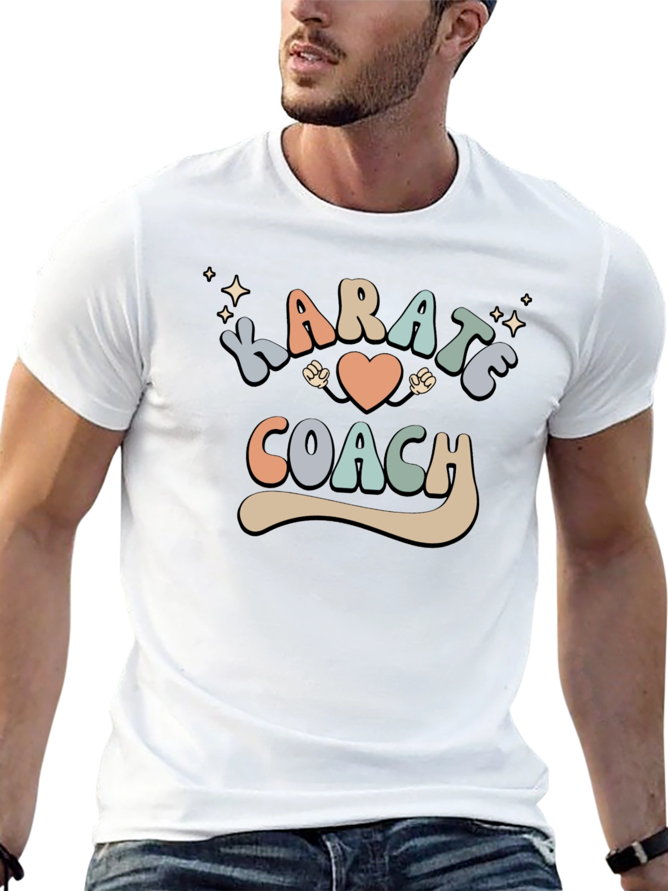 Karate Coach Black Graphic T-Shirt