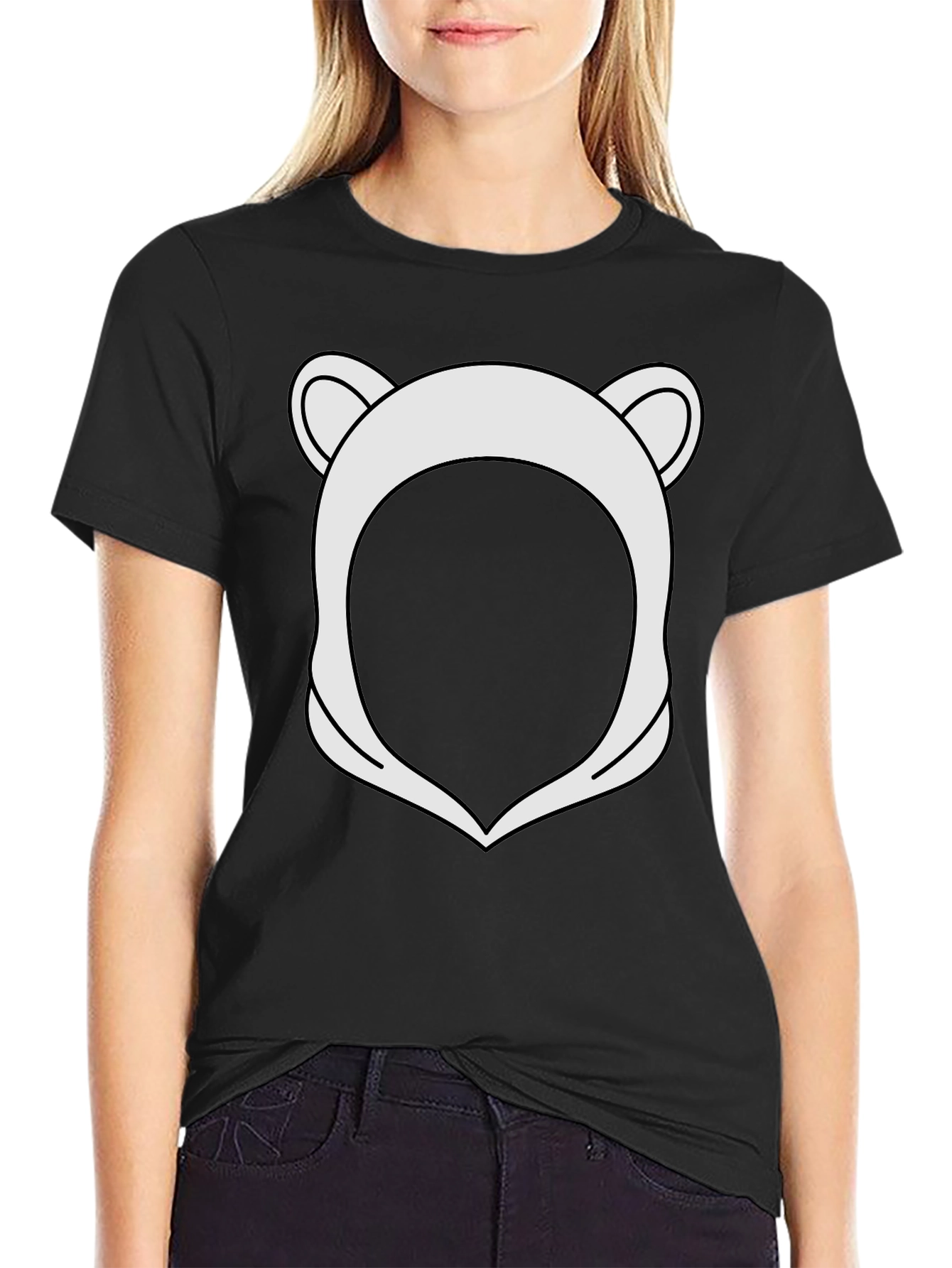 Bear Hood T-Shirt - Black Graphic Tee