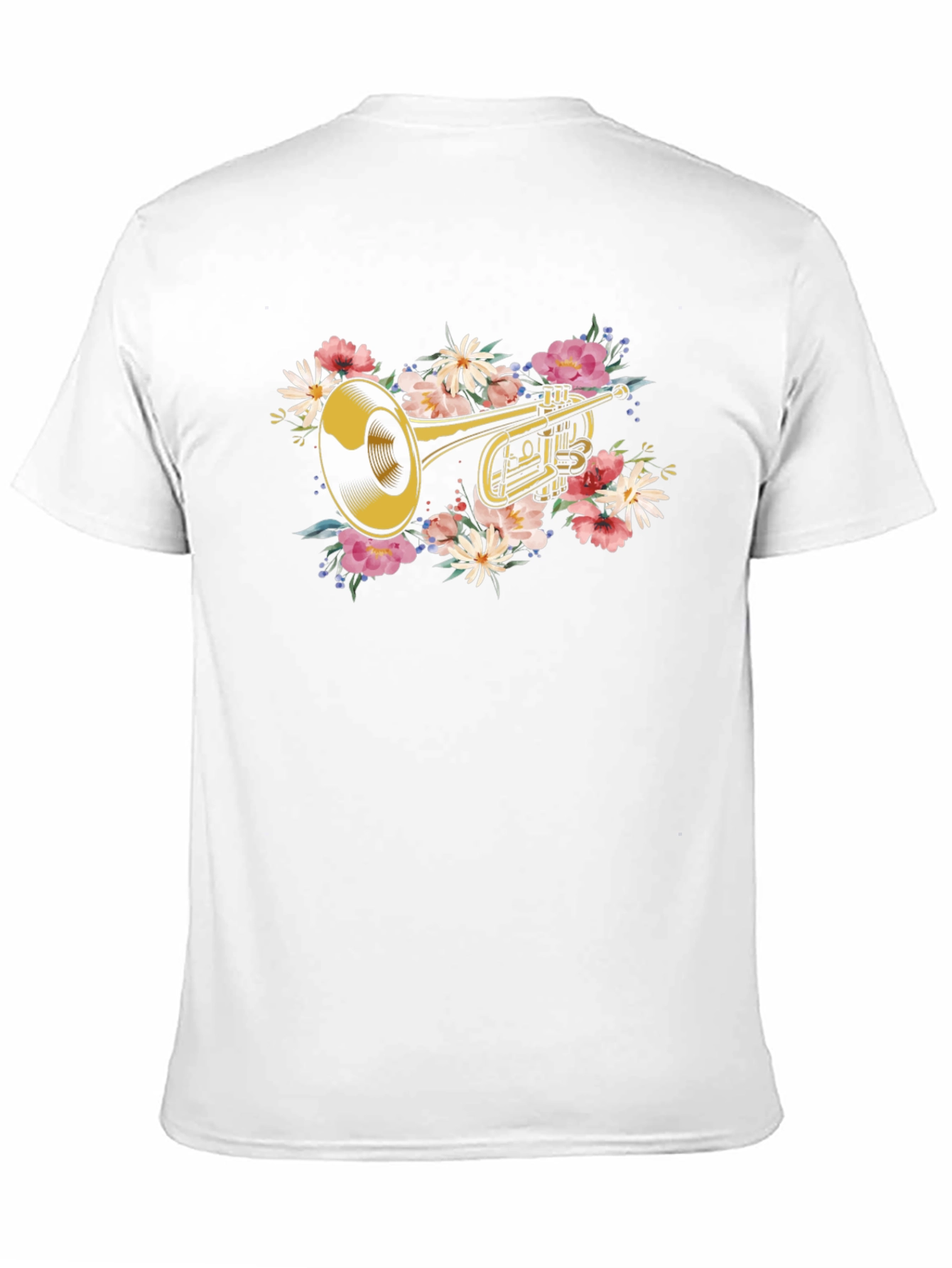 Floral Trumpet Graphic T-Shirt - Music Lover Tee