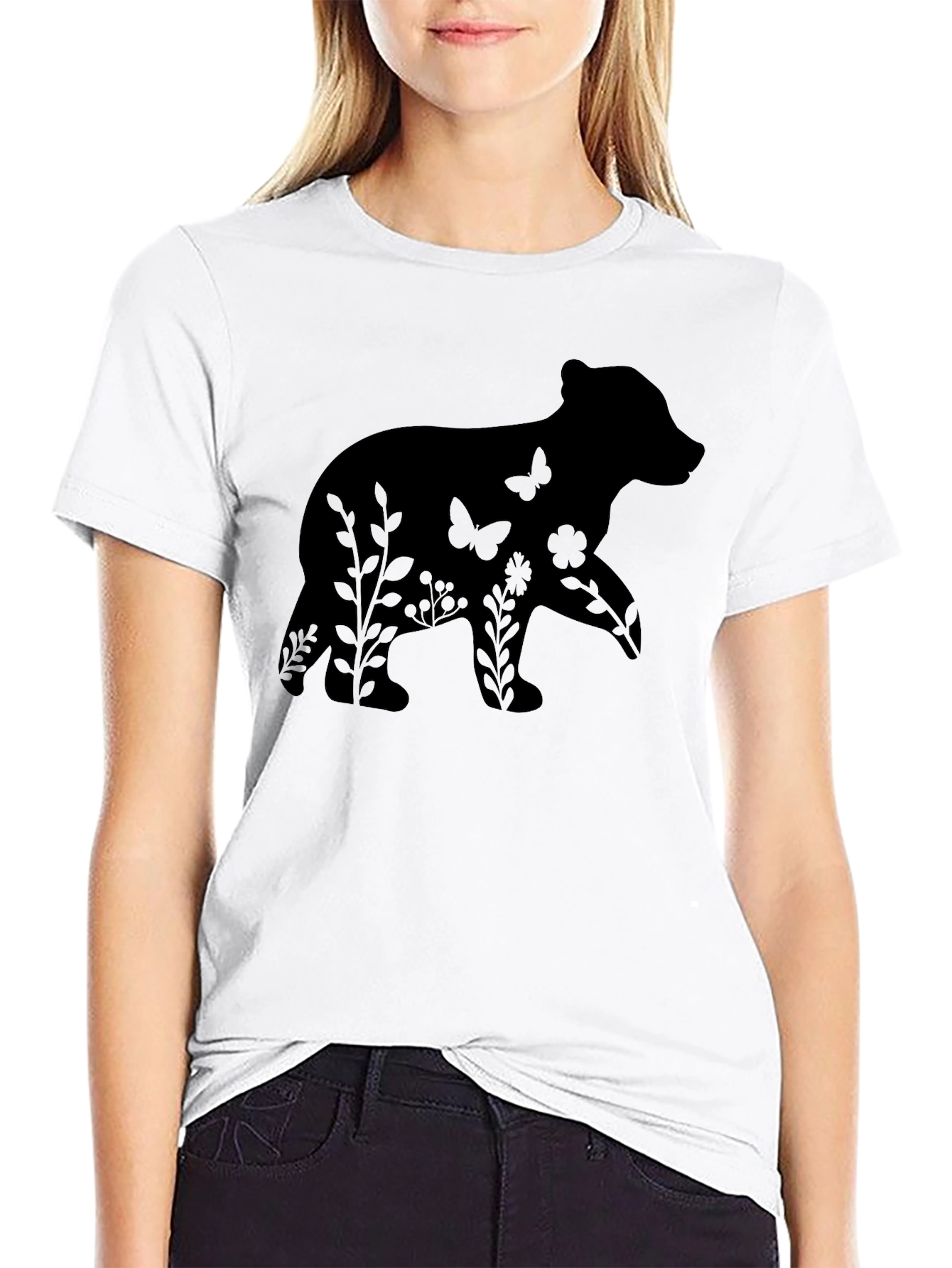 Bear Silhouette Graphic Tee - Nature Lovers Shirt