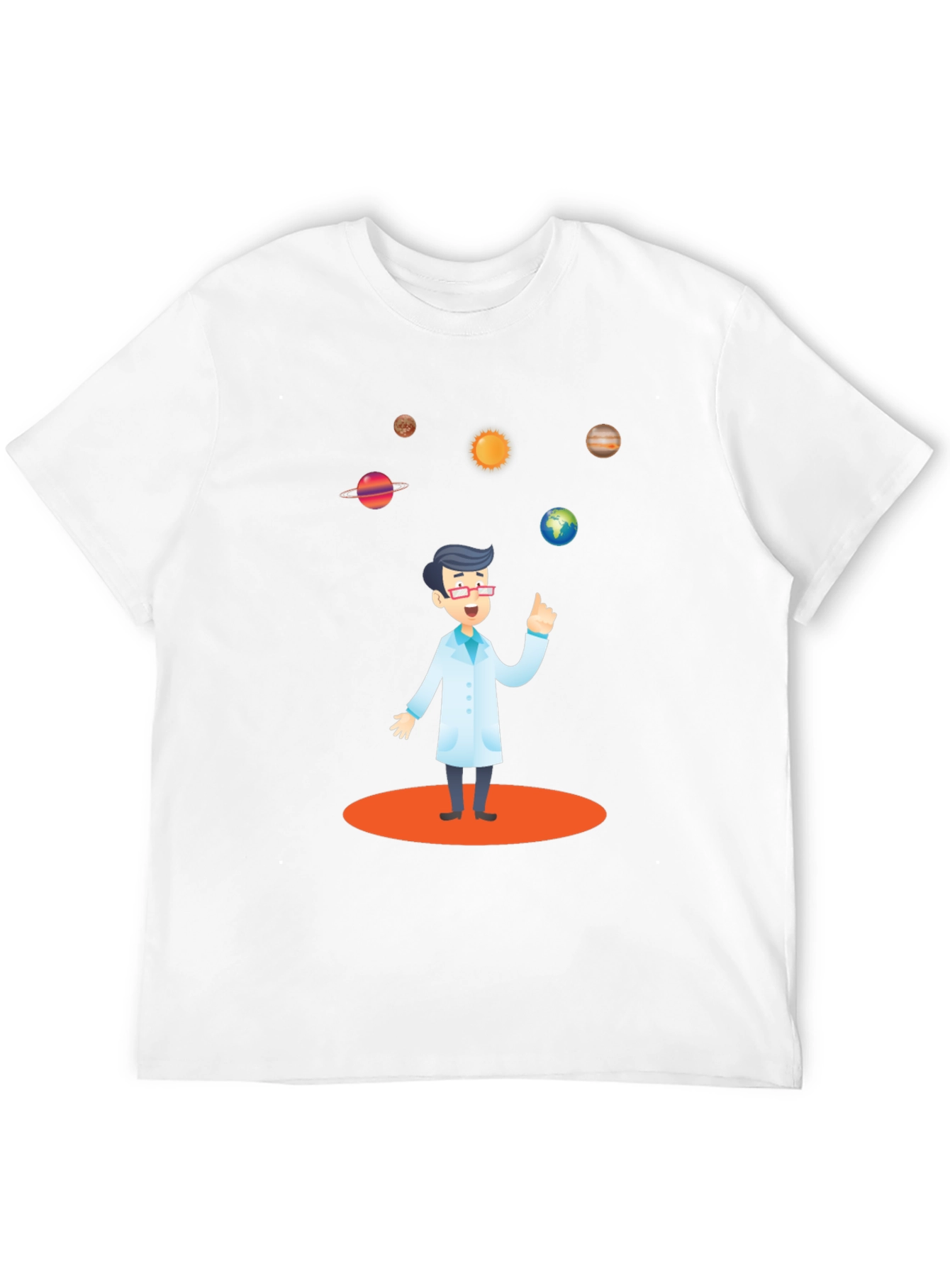 Scientist Solar System Black T-Shirt