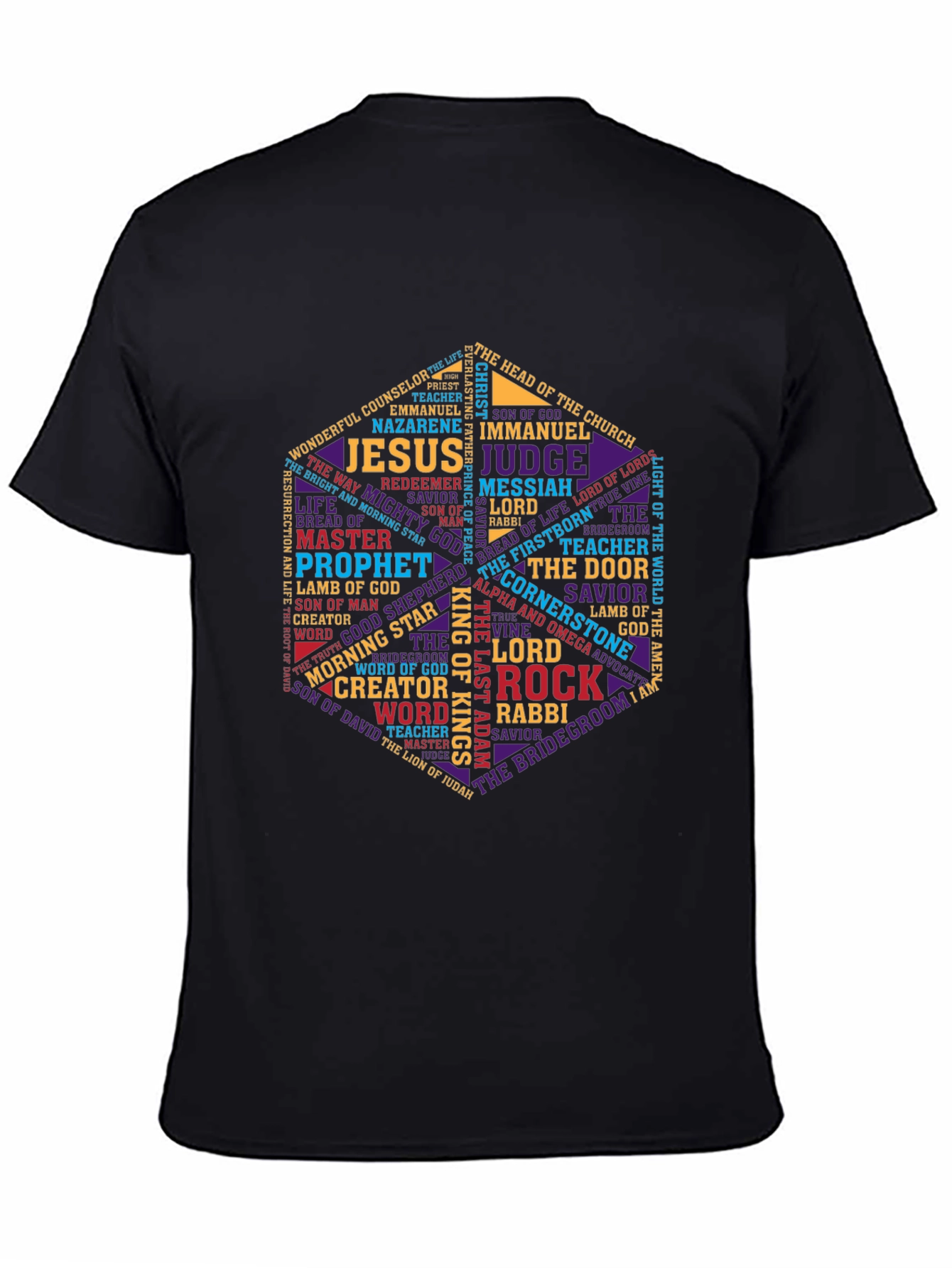 Christian Word Art T-Shirt - Jesus Names