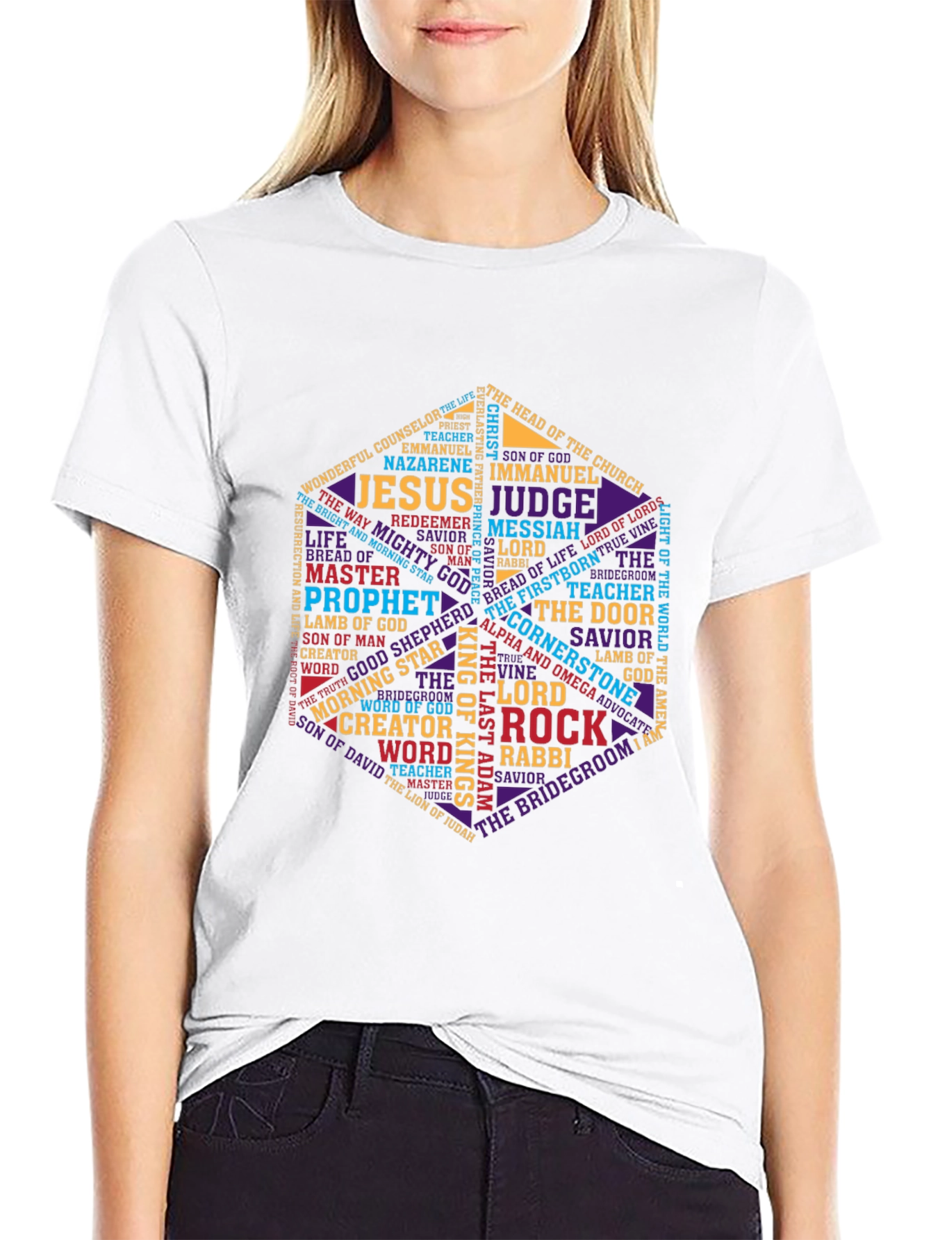 Christian Word Art T-Shirt - Jesus Names