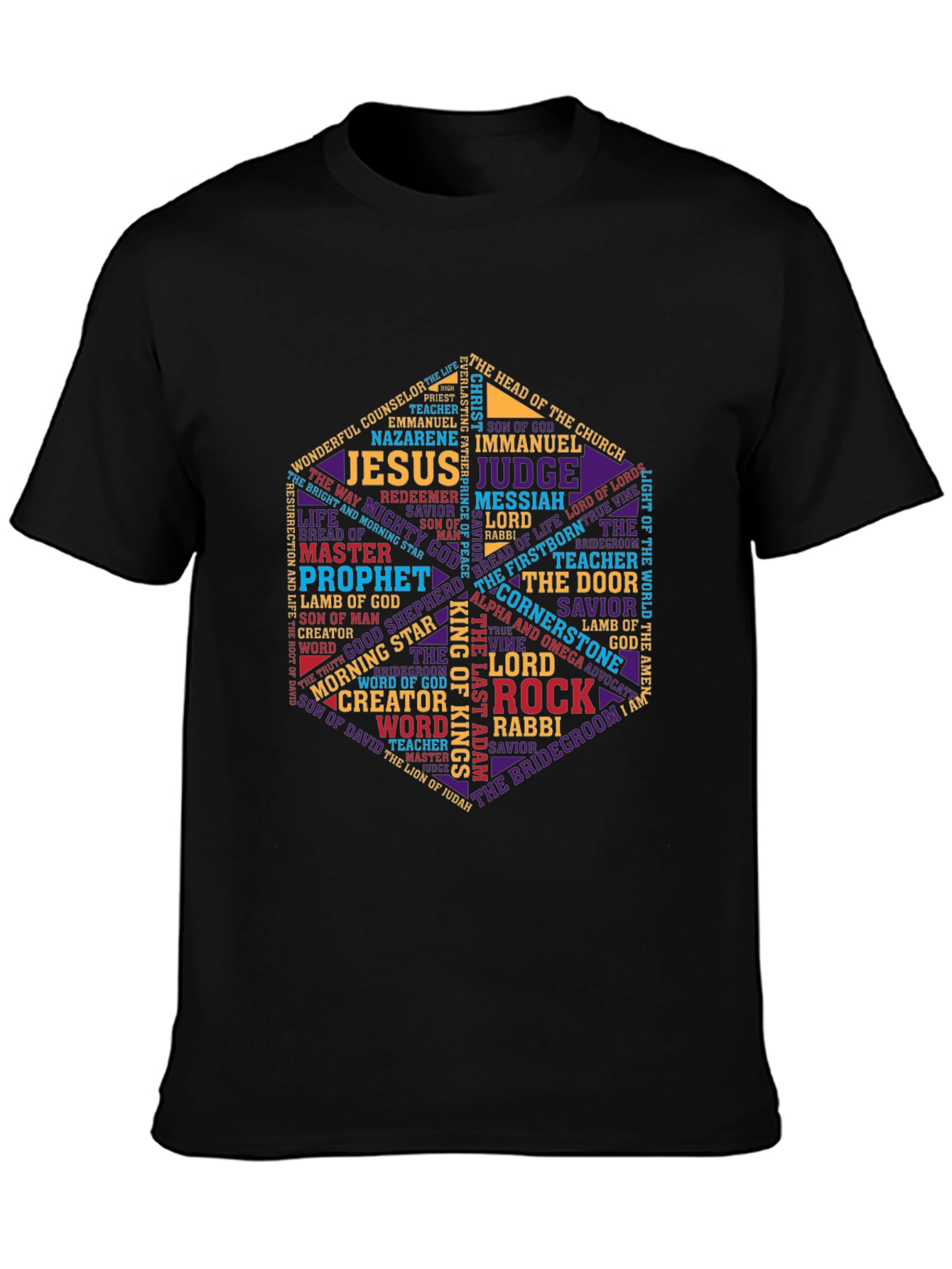 Christian Word Art T-Shirt - Jesus Names