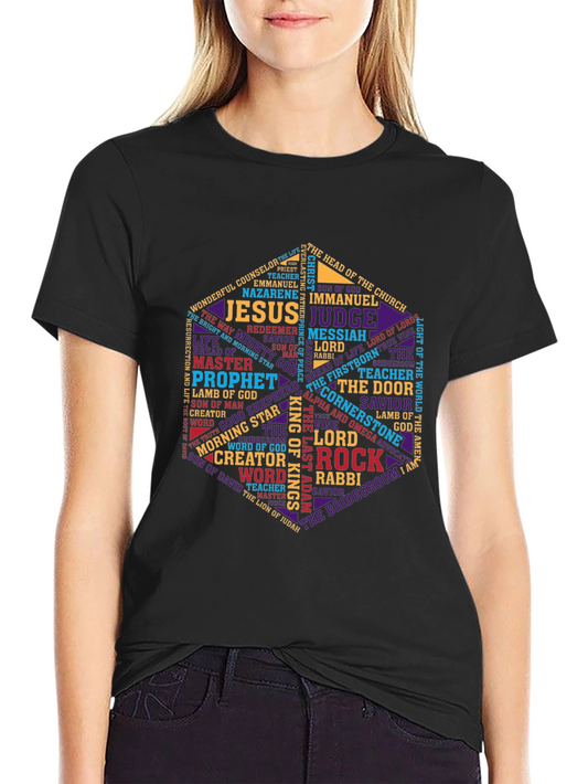 Christian Word Art T-Shirt - Jesus Names