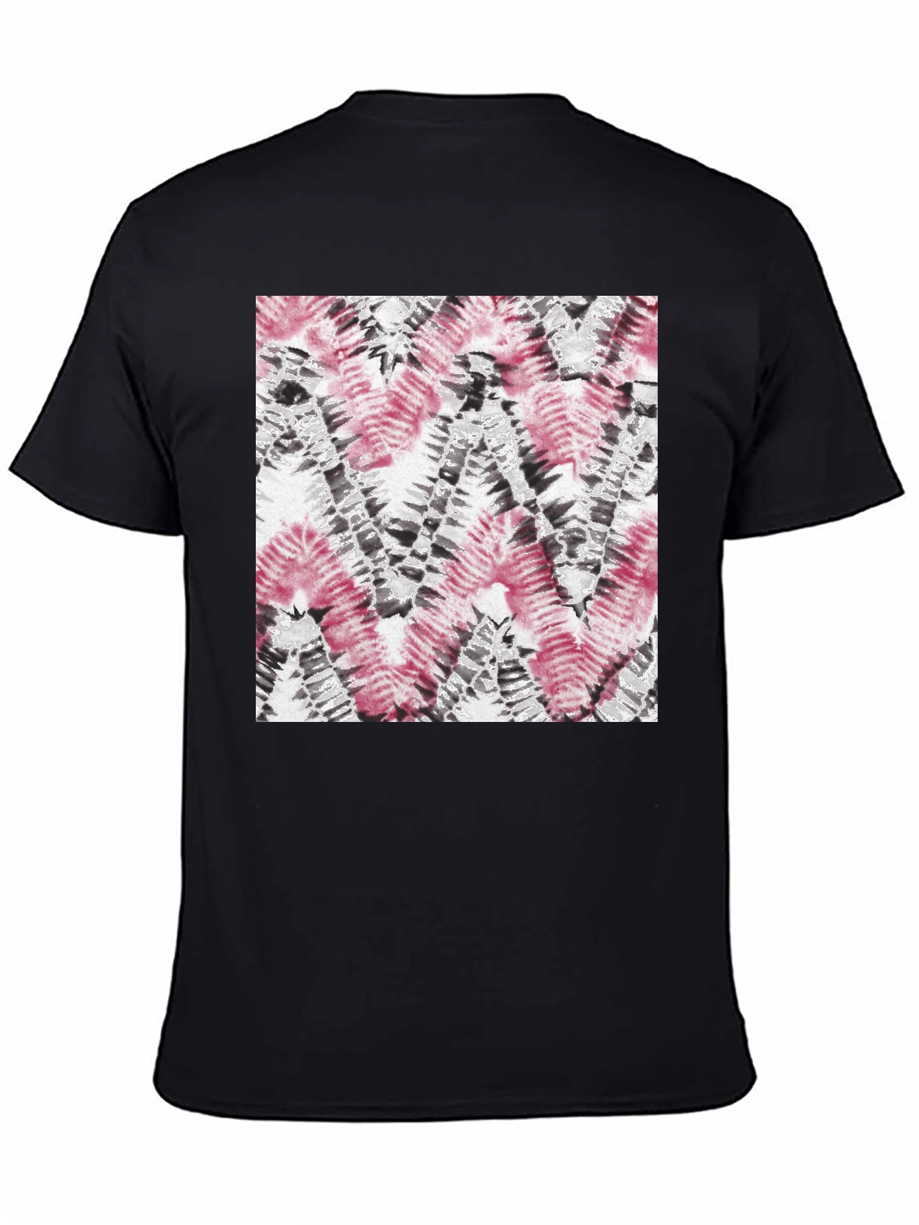 Abstract Tie-Dye Pattern Black T-Shirt