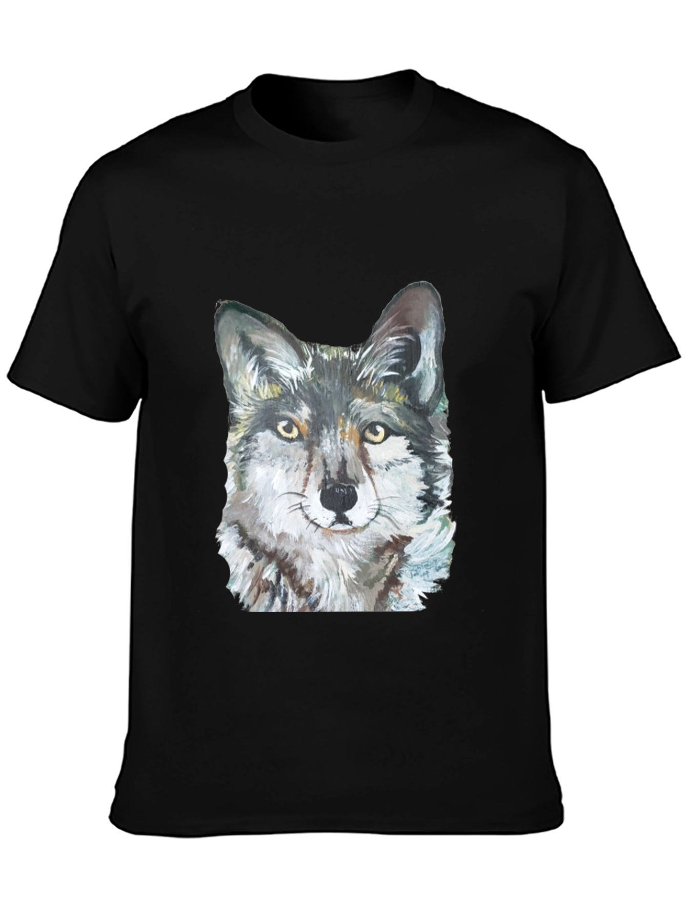 Wolf Graphic Tee - Black Cotton Blend