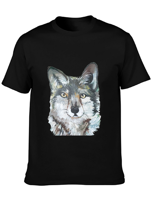 Wolf Graphic Tee - Black Cotton Blend