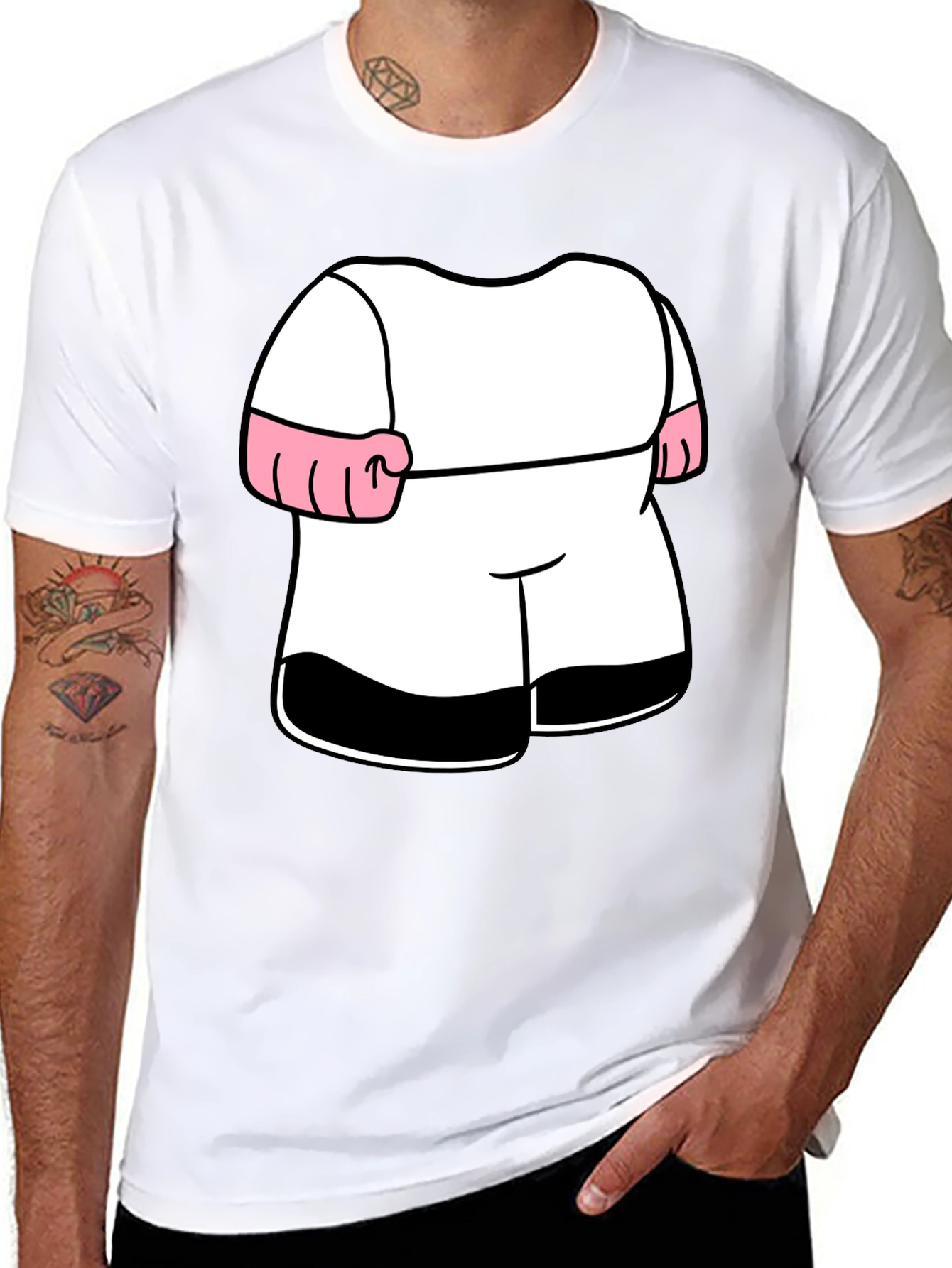 Funny Cartoon Boxer Costume Black T-Shirt