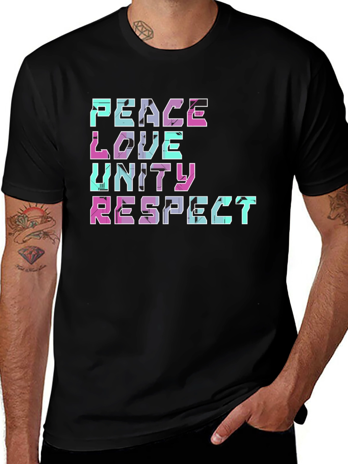 Peace Love Unity Respect Graphic T-Shirt