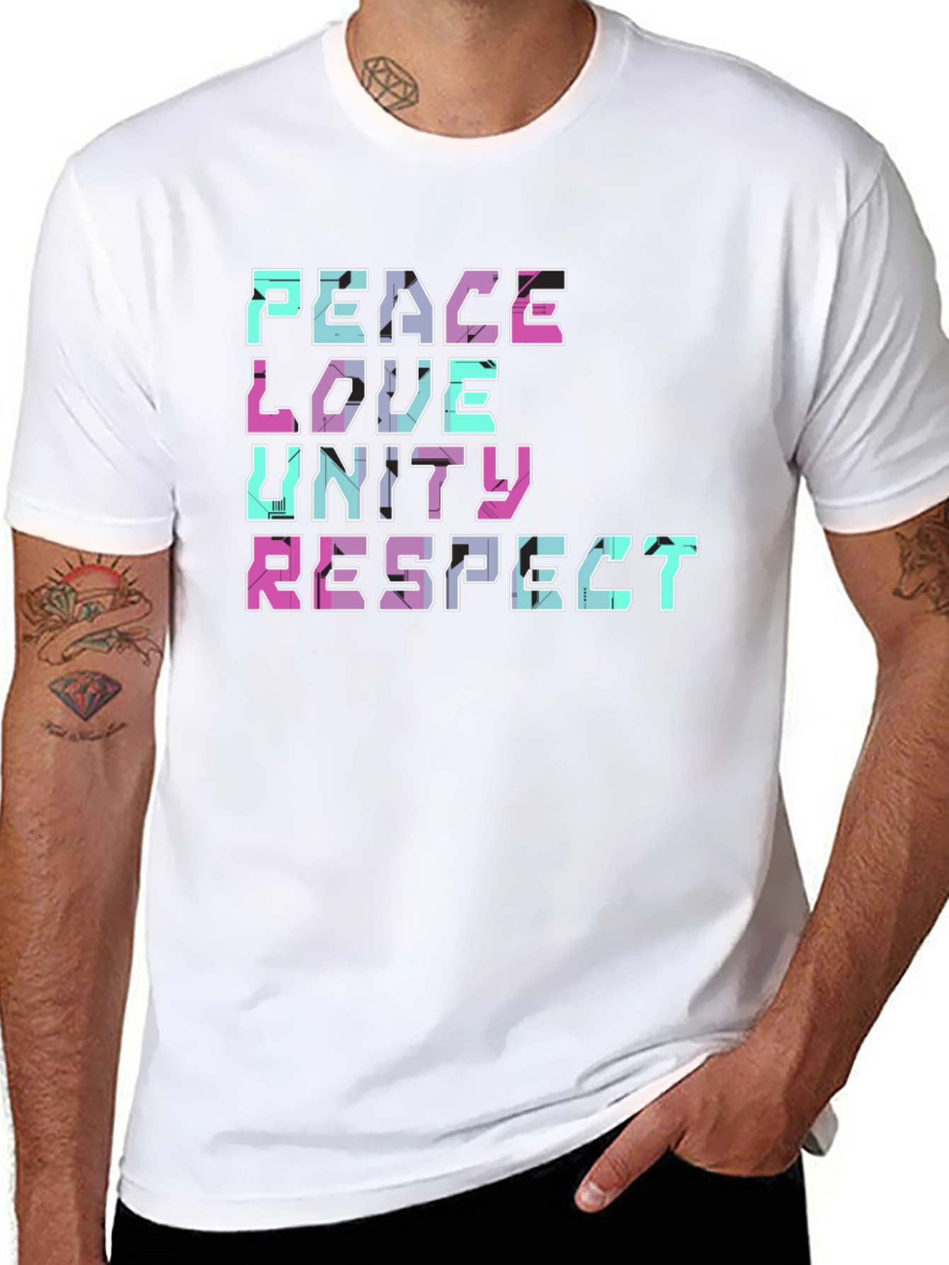 Peace Love Unity Respect Graphic T-Shirt