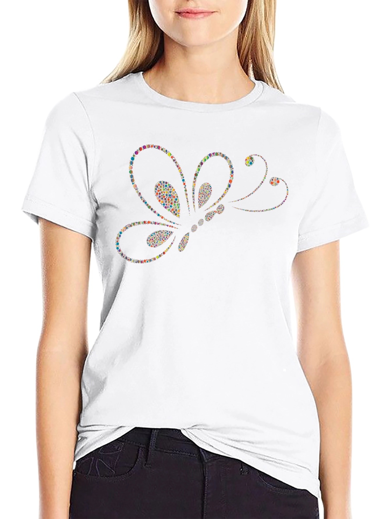 Butterfly Dots Graphic T-Shirt - Modern Artistic Design