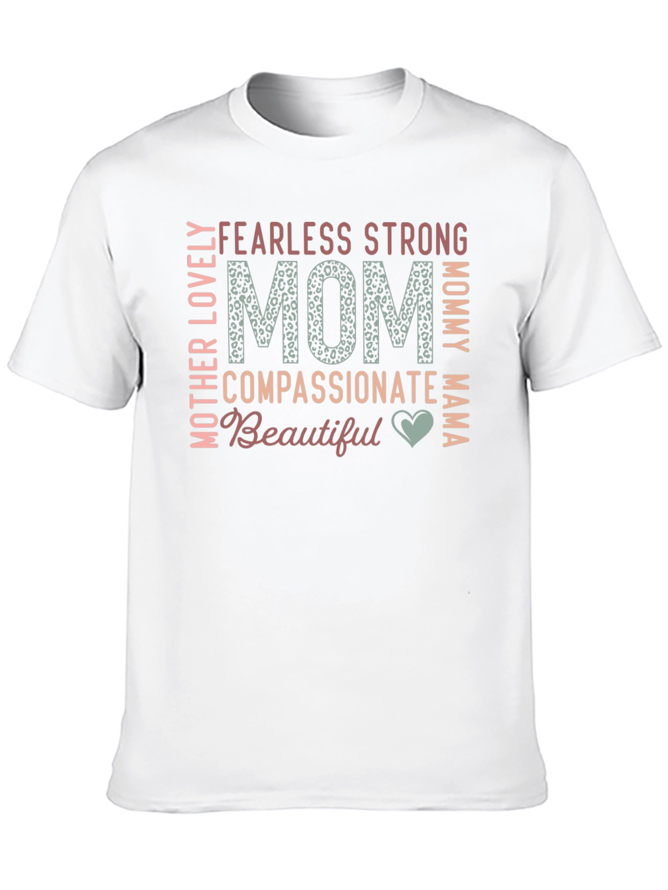 Fearless Leopard Print Mom T-Shirt