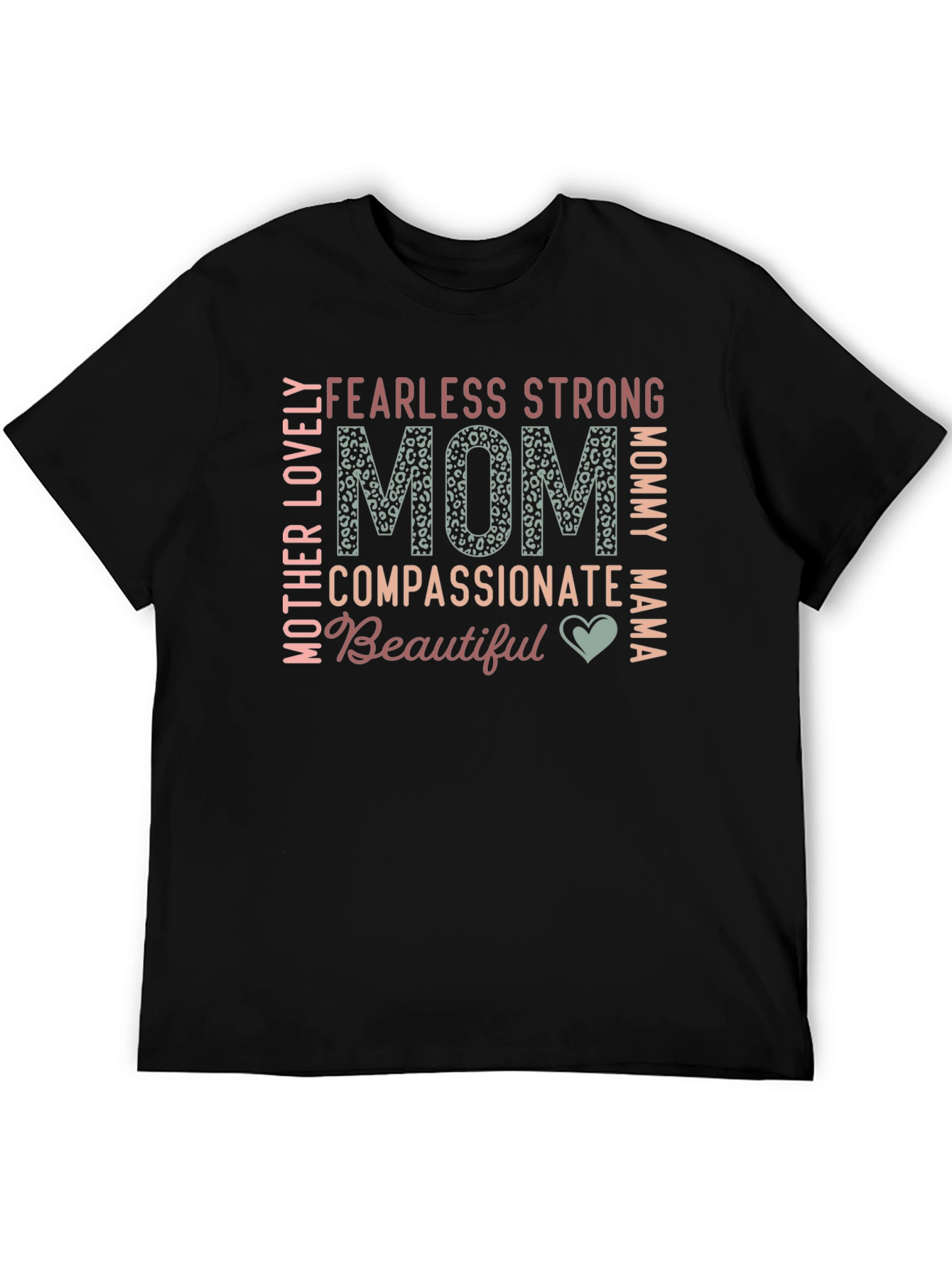Fearless Leopard Print Mom T-Shirt